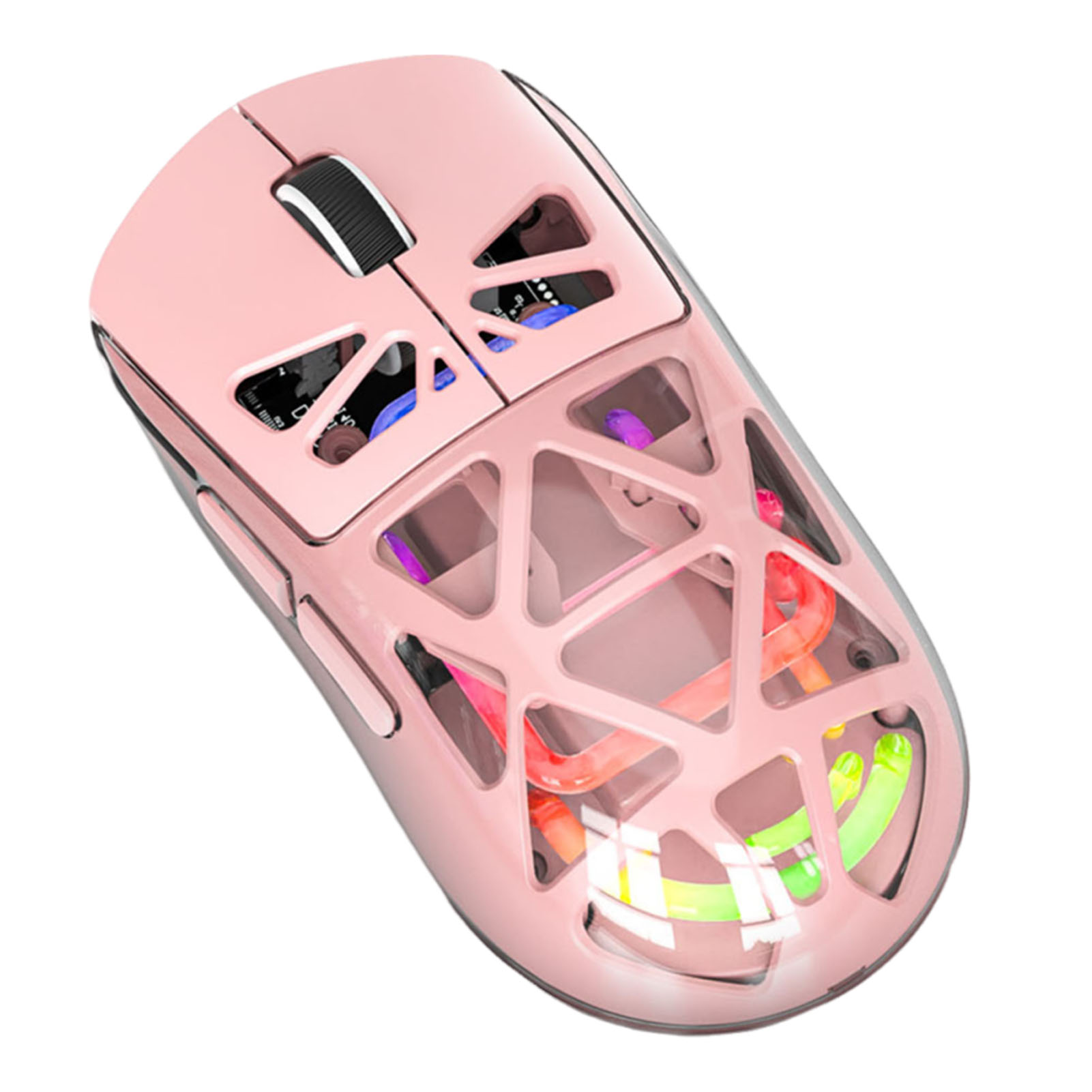 Wireless Gaming Mouse Lightweight 3 Modes Bluetooth 2.4G Type C Wired Mouse 4800DPI More Than 200Hrs Battery Life For Win11 Pink