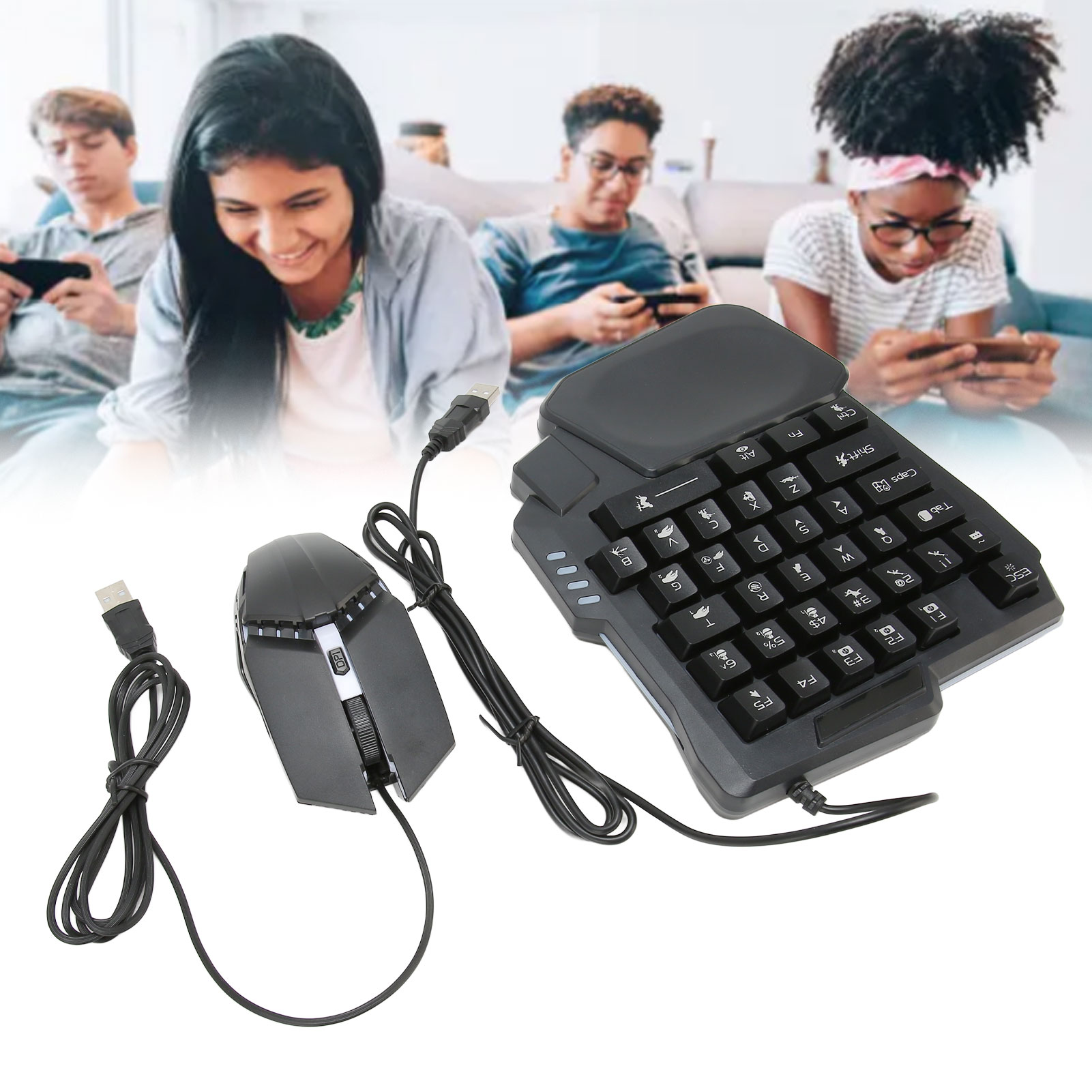 4 In 1 Mobile Game Combo Pack Mobile Gamepad Controller Gaming Keyboard Mouse Converter For Android detail
