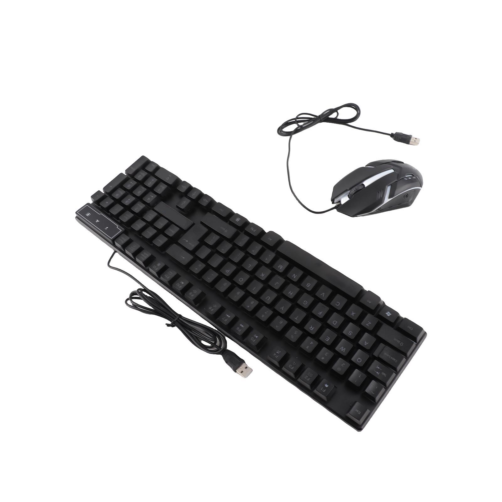 T-WOLF TF800 Four-piece Gaming Combo 104 Keys Keyboard 4-color Breathing Light Mouse 3.5mm Gaming Headset Anti-slip Mouse Pad 2