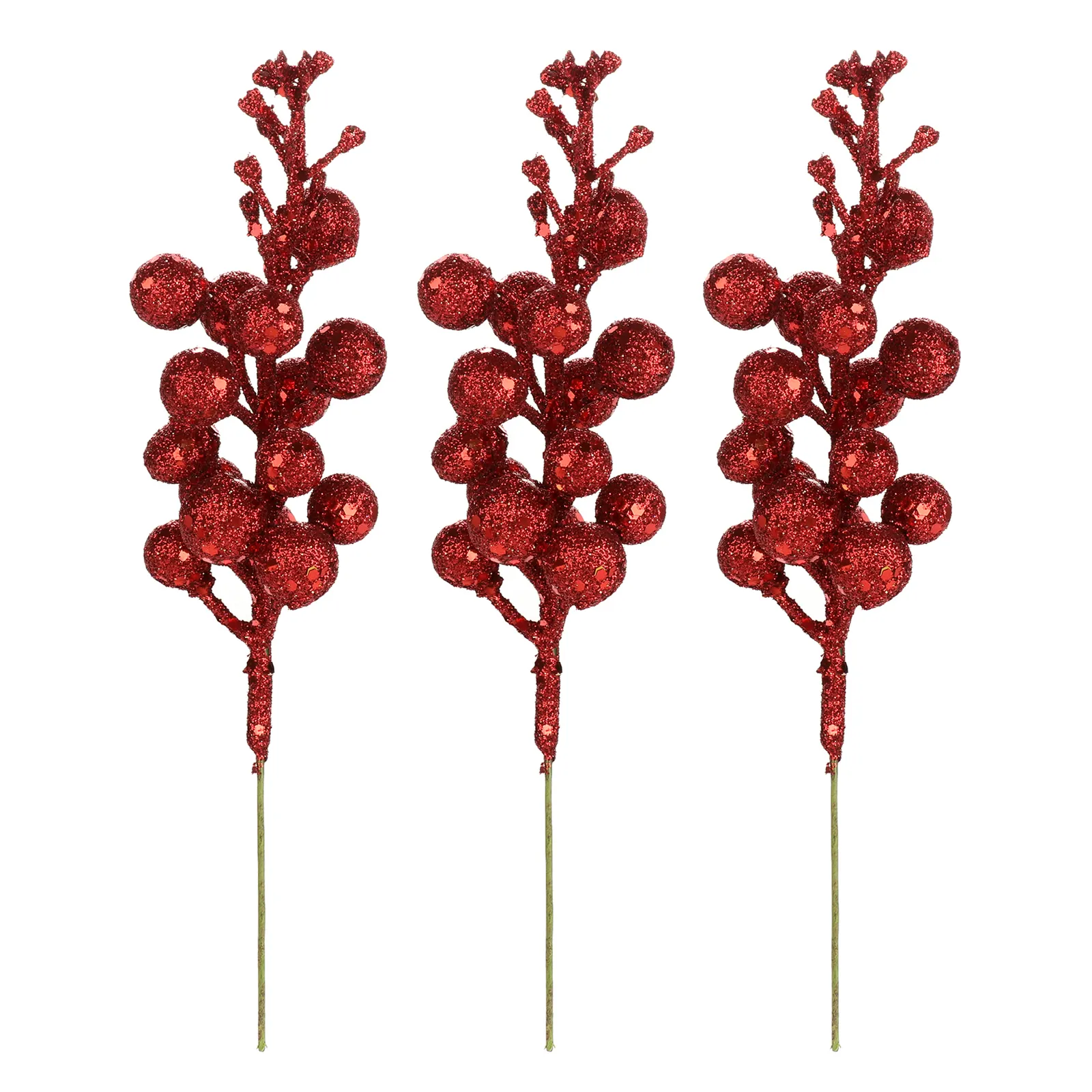 Xmas Tree Decoration Berries Shining Sequined Simulated