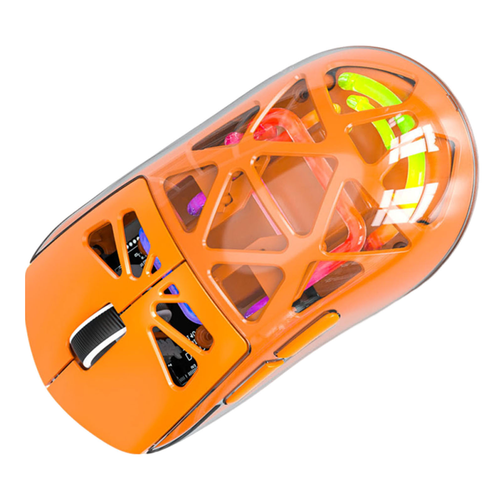 Wireless Gaming Mouse Lightweight 3 Modes Bluetooth 2.4G Type C Wired Mouse 4800DPI More Than 200Hrs Battery Life For Win11 Orange