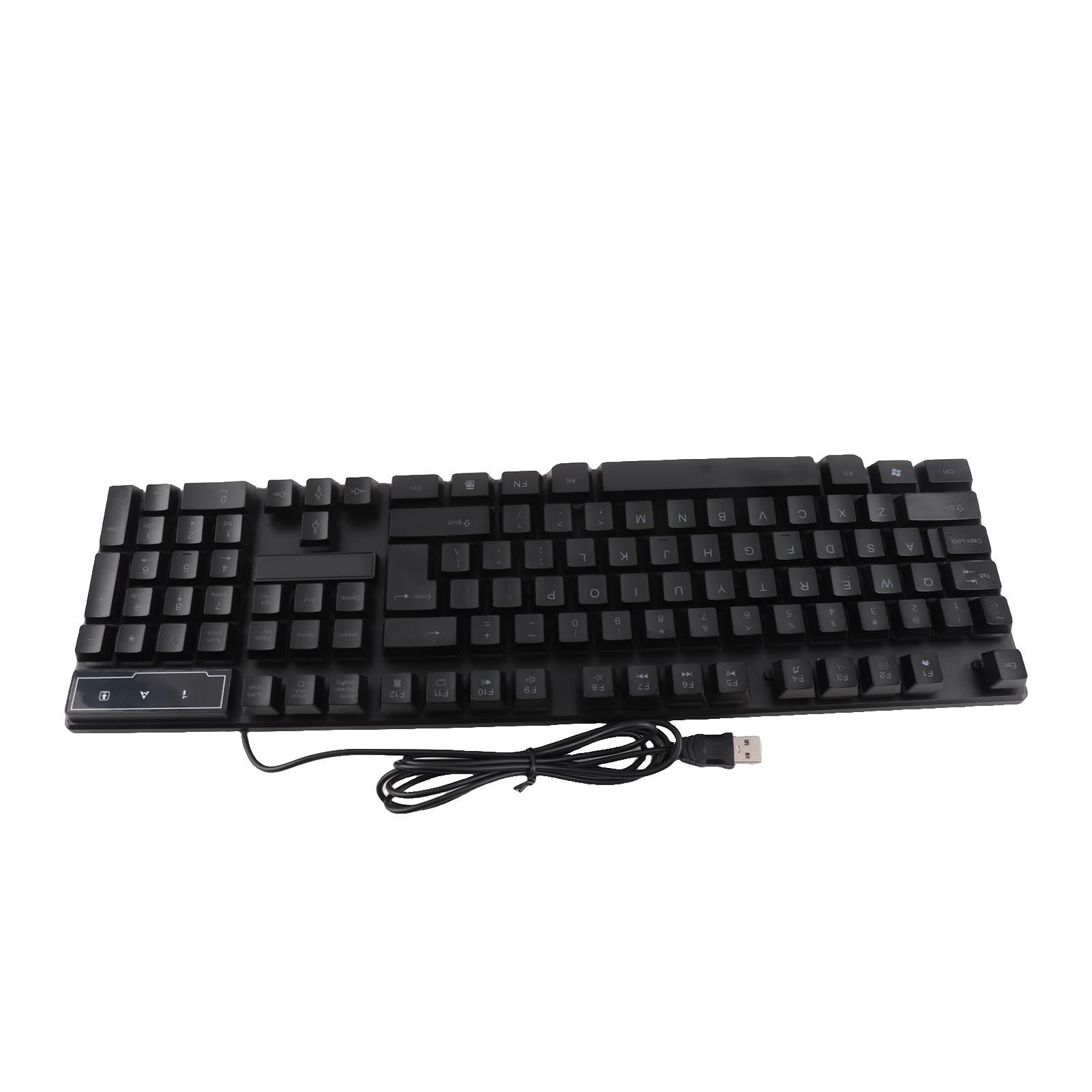 T-WOLF TF800 Four-piece Gaming Combo 104 Keys Keyboard 4-color Breathing Light Mouse 3.5mm Gaming Headset Anti-slip Mouse Pad 4