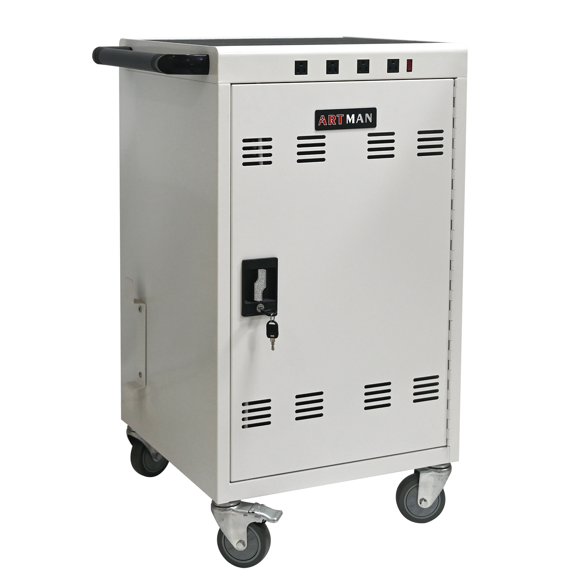 Mobile Charging Cart And Cabinet For Tablets Laptops 31 4-Device