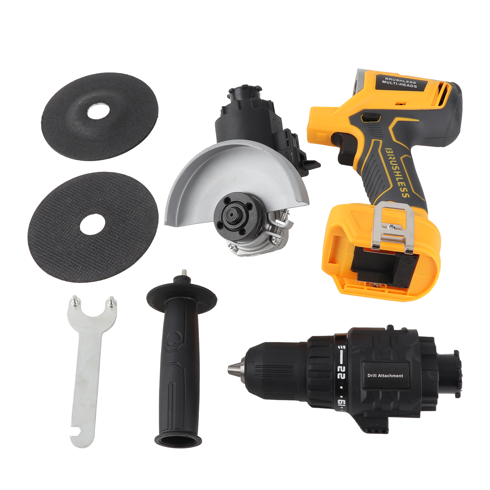 20V Cordless Power Tool Combo Kits, Electric Drill, Angle Grinder, 2-in-1 Cordless Power Tool Set, For Drilling,Cutting,Sanding,Polishing,Screwing 6
