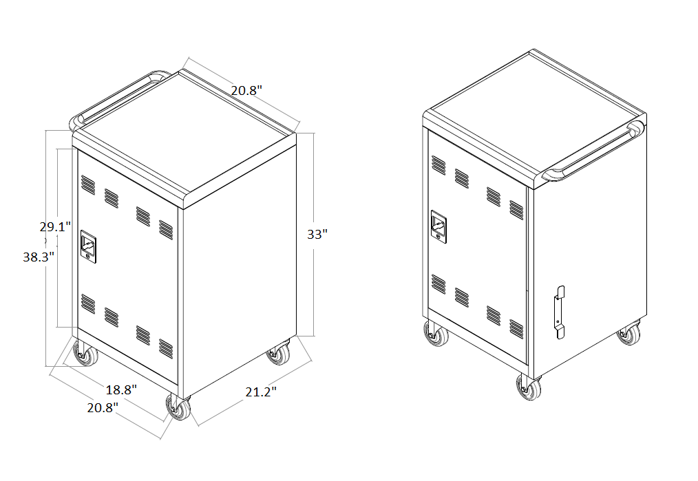 Mobile Charging Cart And Cabinet For Tablets Laptops 31 4-Device detail