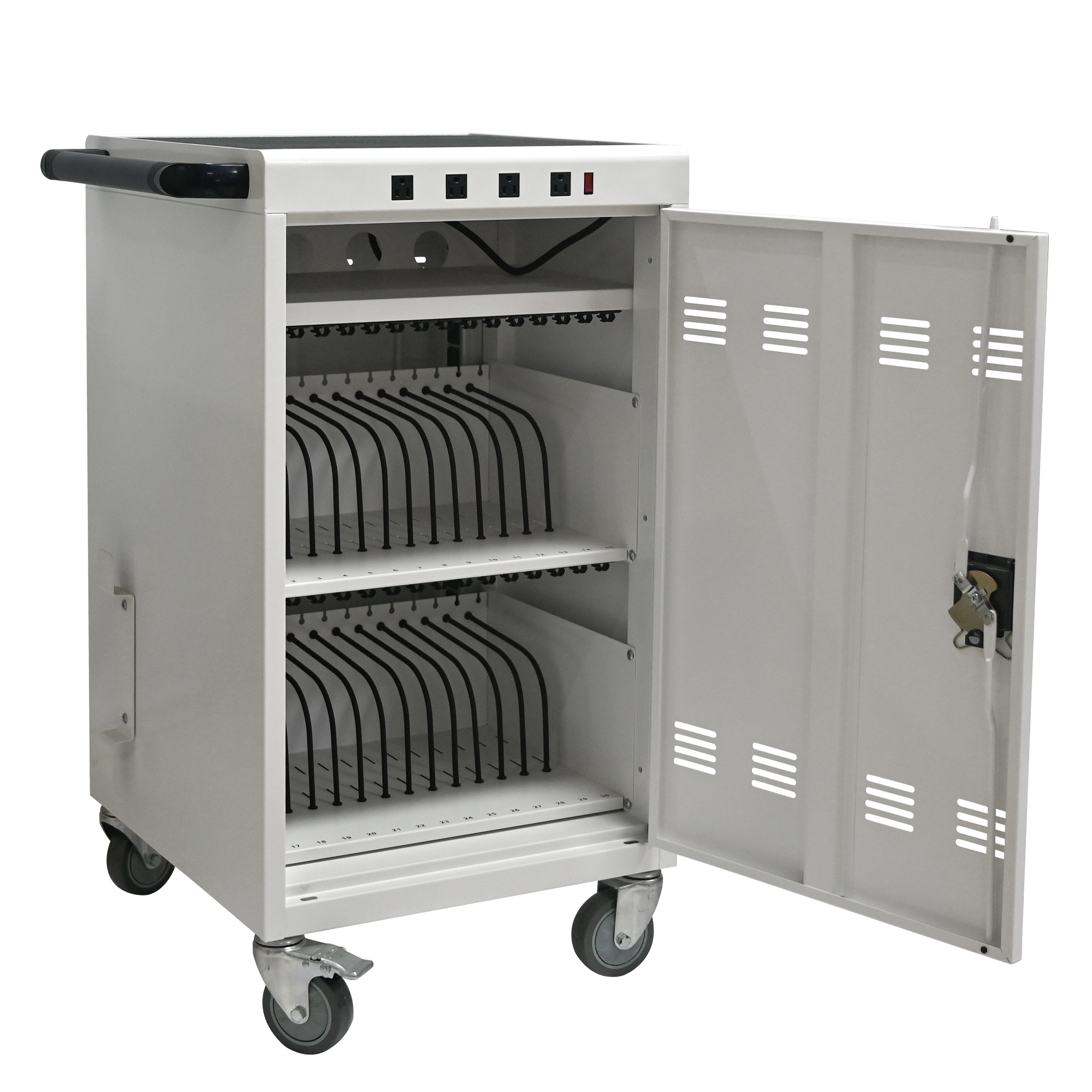 Mobile Charging Cart And Cabinet For Tablets Laptops 31 4-Device