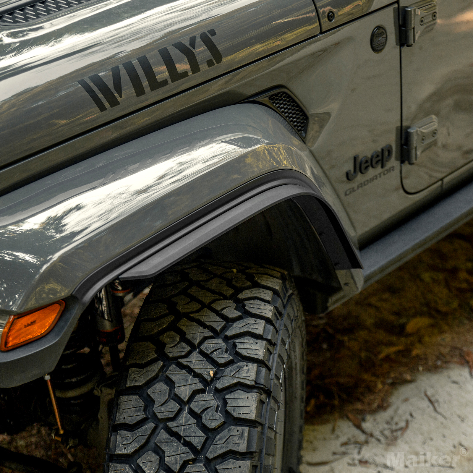 Front & Rear Fender Flares Compatible With 2018-2026 Wrangler JL & JLU Unlimited Sahara Fit Original Low Fender ,Not Fit 4xe