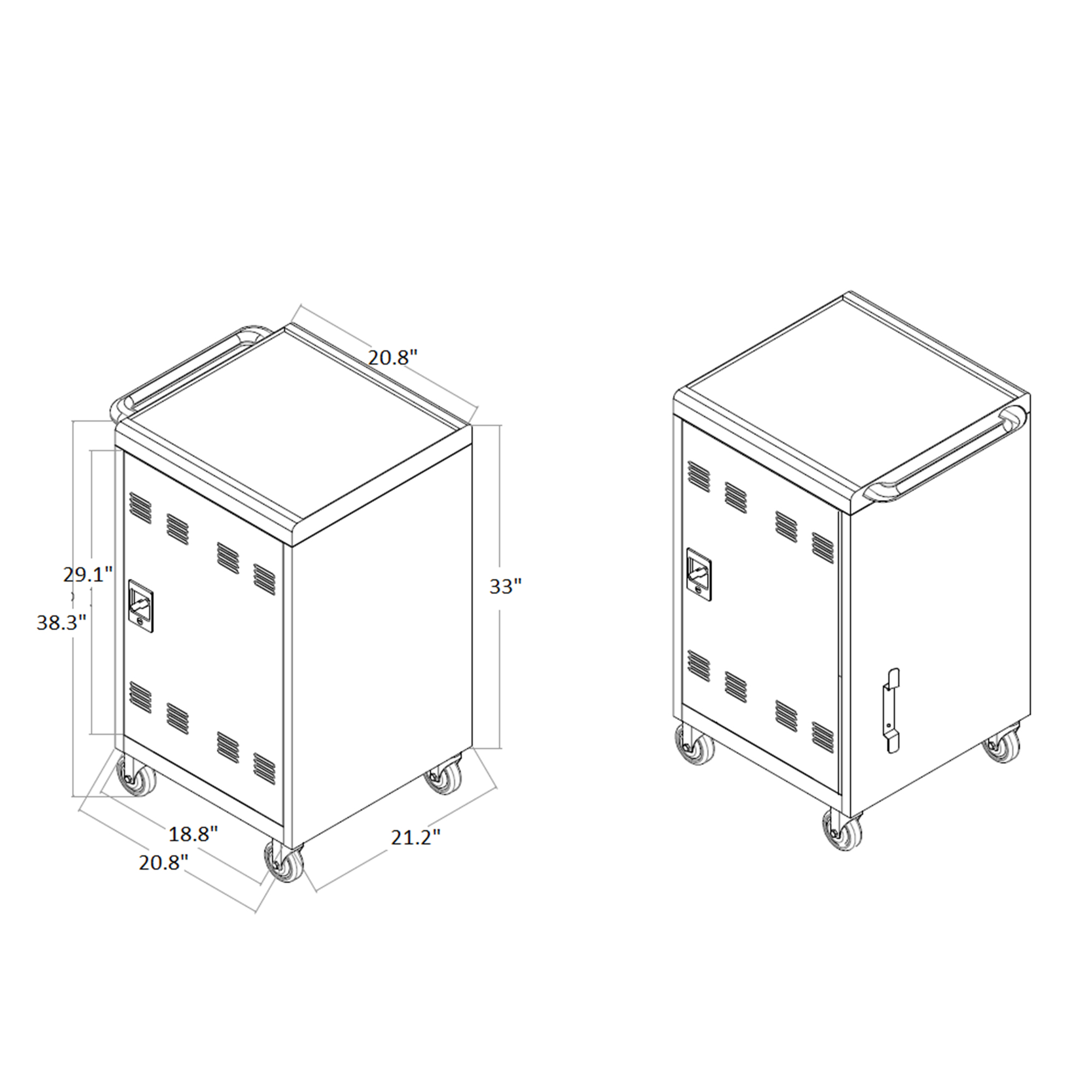 Mobile Charging Cart And Cabinet For Tablets Laptops 31 4-Device detail