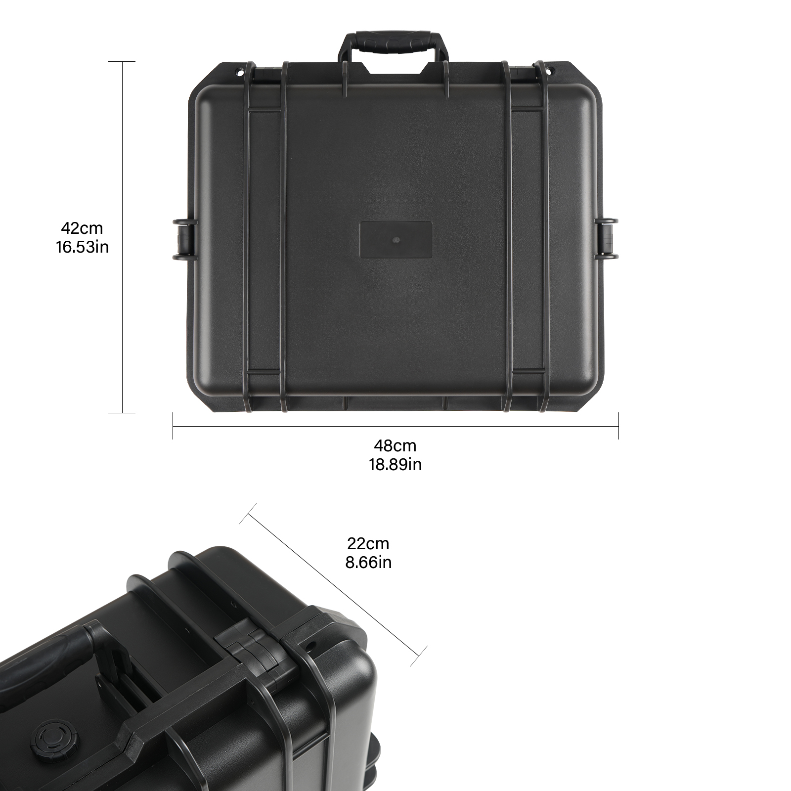 18.9x16.5x8.7 Inch Hard Case, Portable Weather Waterproof Protective Camera Case With Customizable Foam, Fit Use Of Drones, Camera, Equipments, Black, Upgraded detail