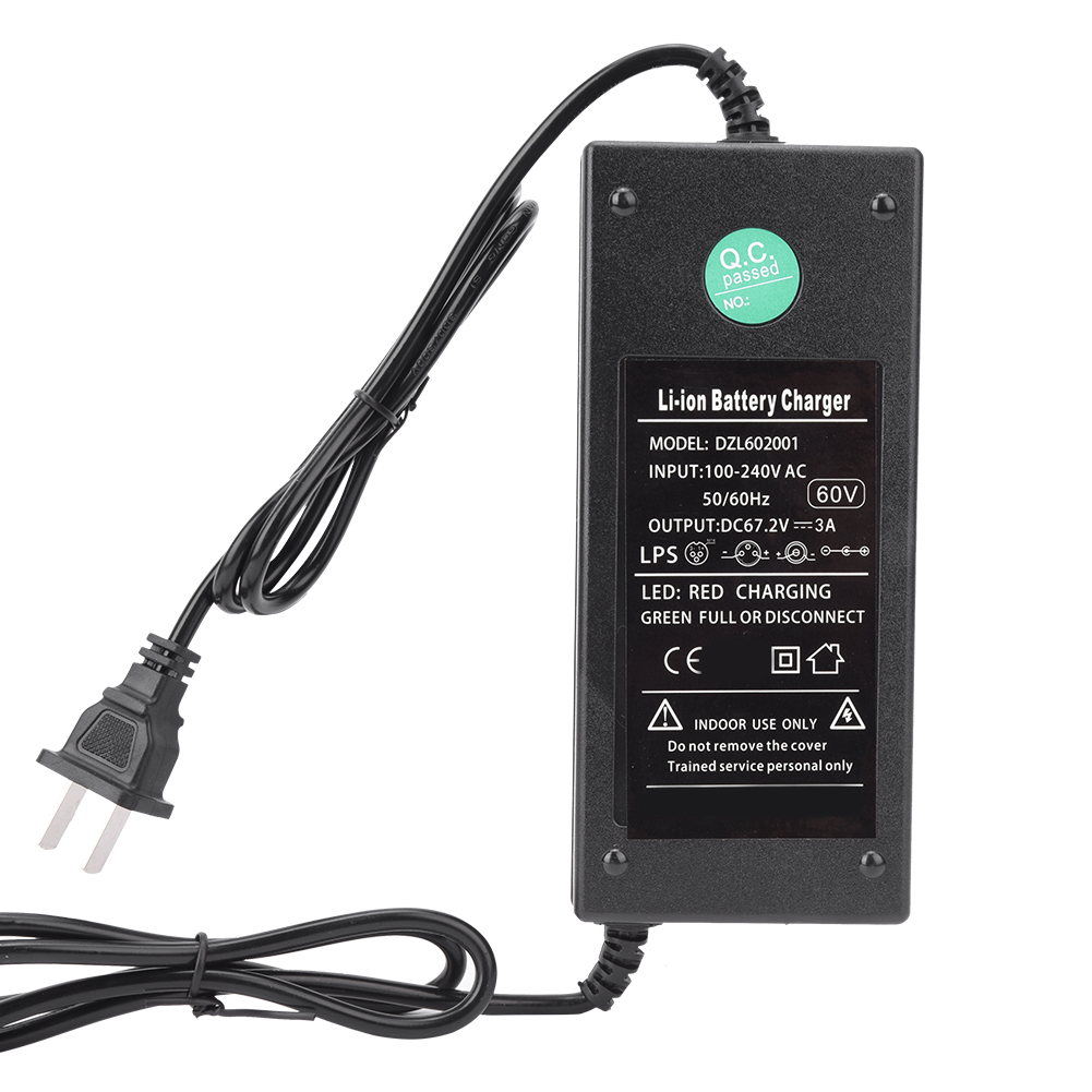 3A Plastic Portable Universal Battery Charger For 60V Electric Scooter Bike