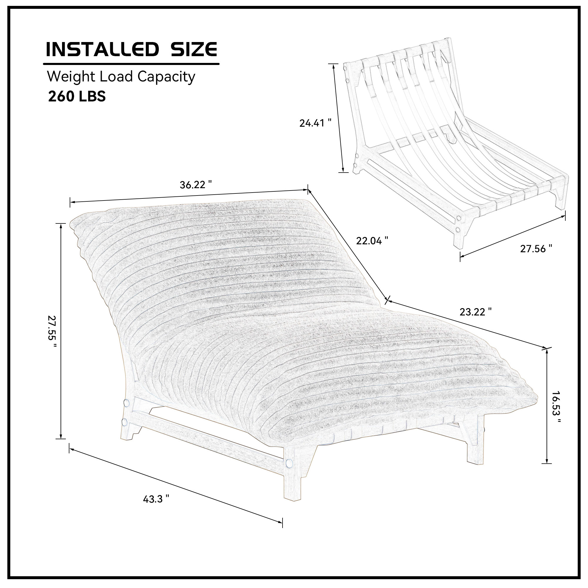 Corduroy Armless Accent Sofa, picture 4 of 4