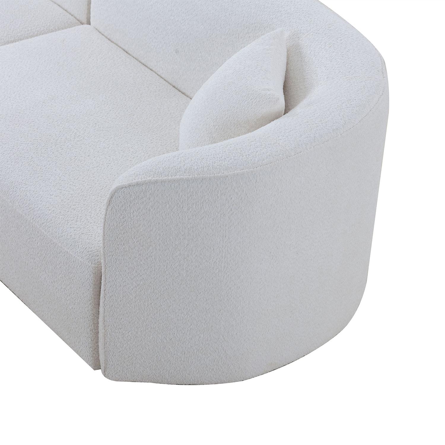 Luxury Modern Style Living Room Upholstery Curved Sofa With Chaise 2-Piece Set, Left Hand Facing Sectional, Boucle Couch, White Same Sku W876S00303