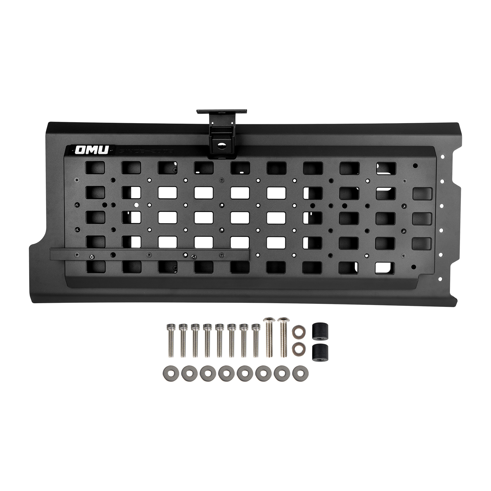 OMU Genesis Series Multi-Function Tailgate Expansion Panel For 2018  Jeep Wrangler JL - Heavy-Duty Aluminum MOLLE Panel, Corrosion Resistant, No-Drill Installation, Off-Road Storage Organizer
