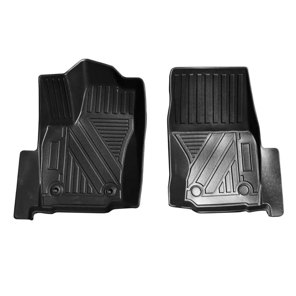 Close-up raised lip edge on CYDD TPE floor liner for 2024 Toyota Tacoma mud and water containment