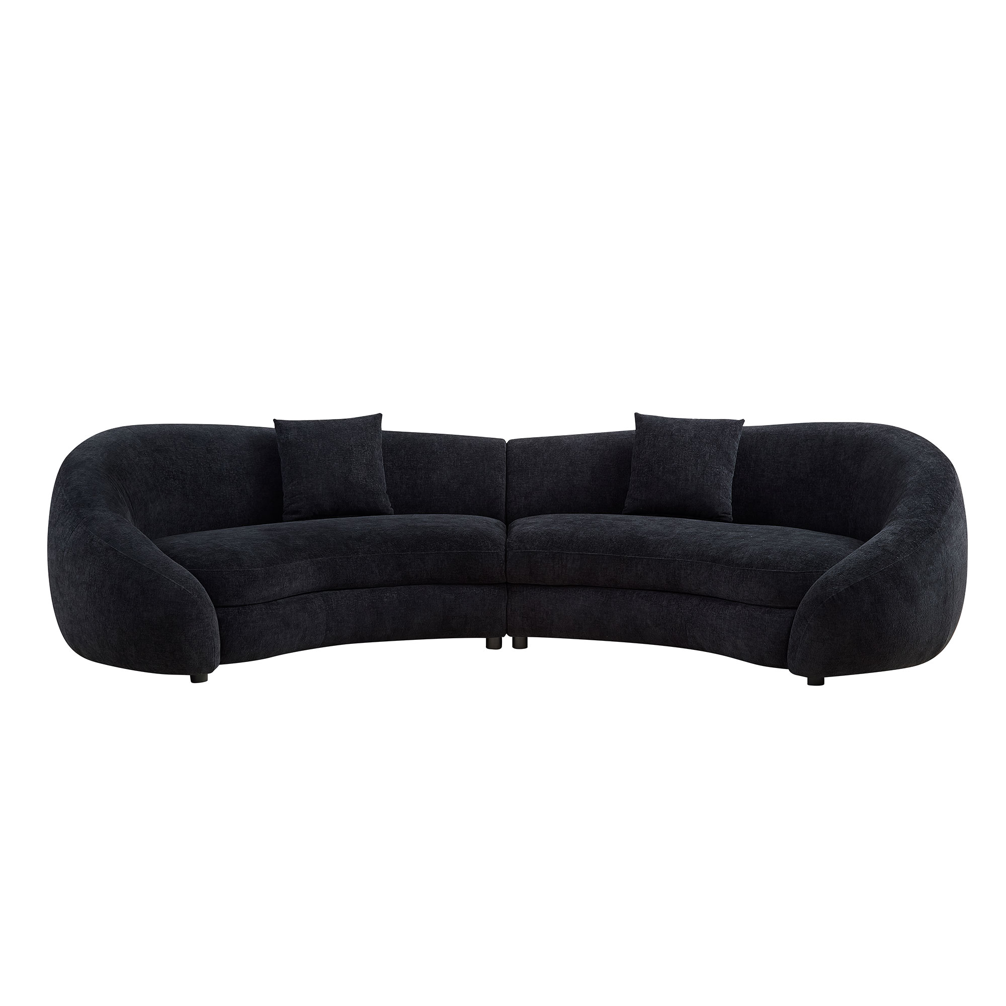 125.98  Modern Curved Sofa With Elegant Love Heart Design For Living Room BLACK