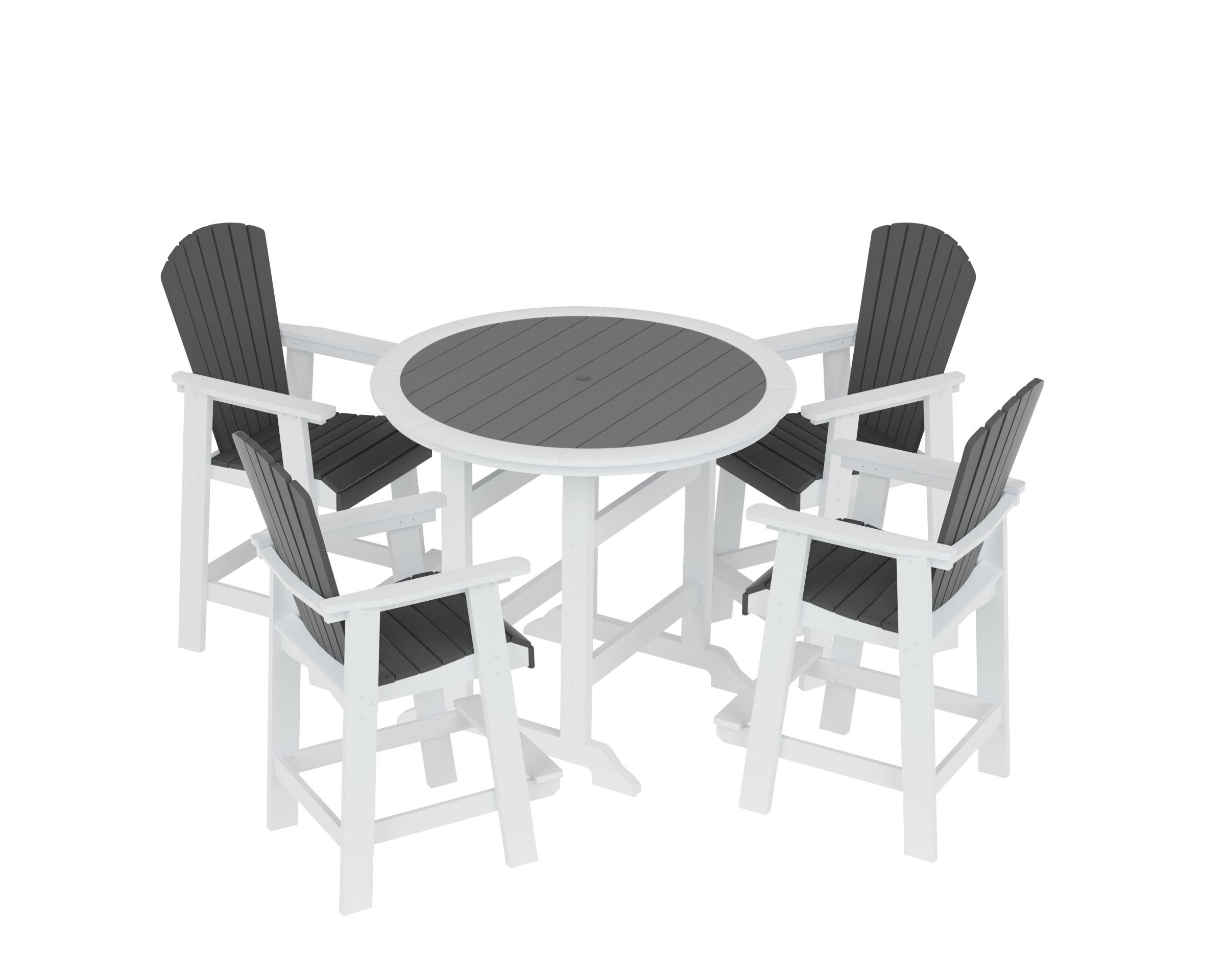 HDPE Patio Bar Table Set High Top Outdoor Table And Chairs Set Of 5 Bar Table & Stools Set With Tall Adirondack Chairs Set For 4