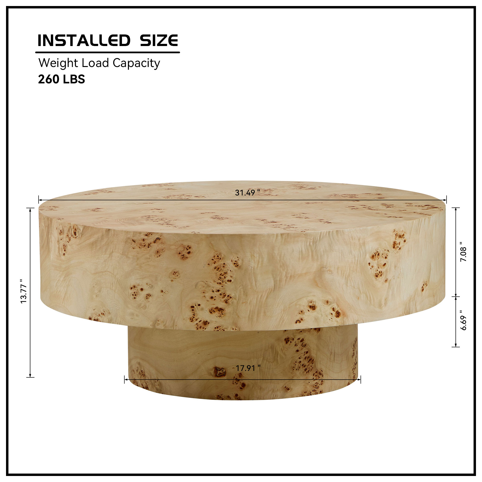 Round Wood Coffee Table, picture 4 of 4