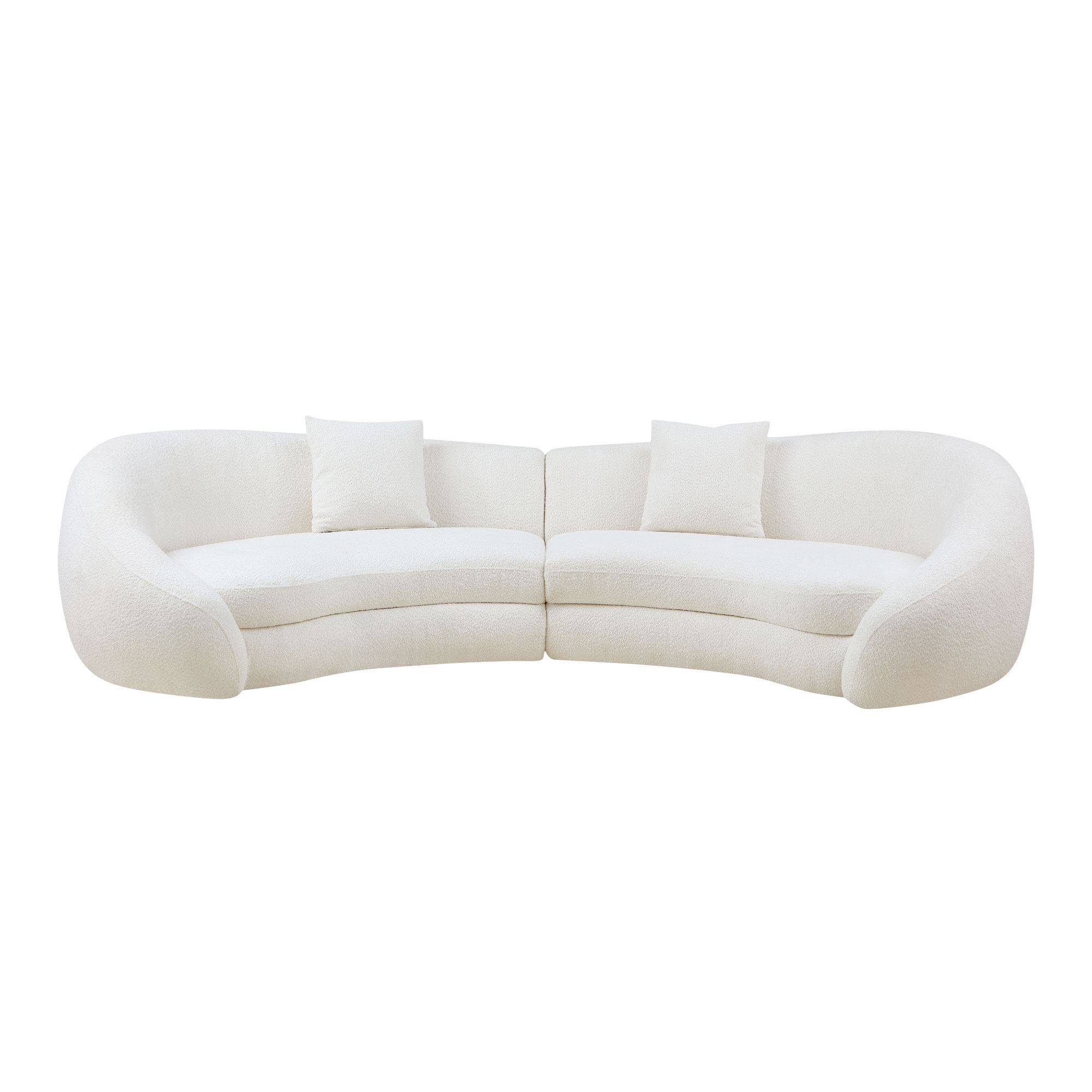 125.98  Modern Curved Sofa With Elegant Love Heart Design For Living Room WHITE