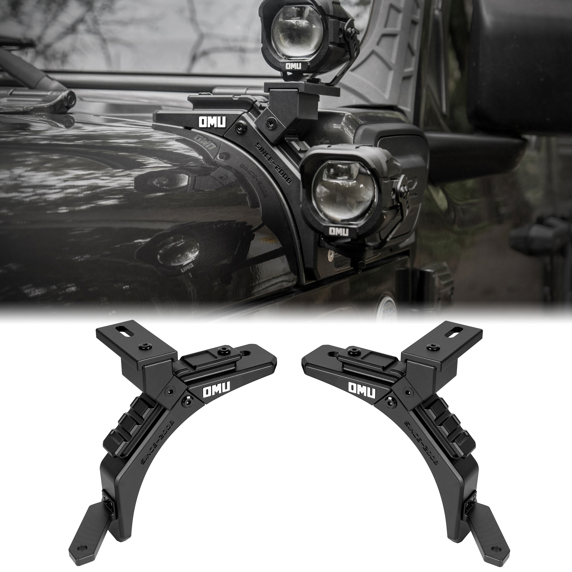 OMU Genesis Series A-Pillar Light System Mount For Jeep Wrangler 4XE Not Fit JT Mojave JT Sand Runner And Rubicon 392