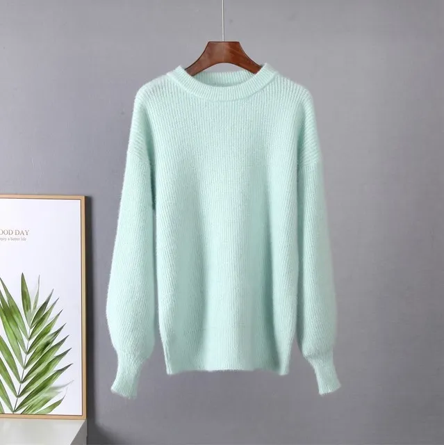 Warm Ladies Sweater Women Knitwear Knitted Sweaters Green - Shop at LoveMi