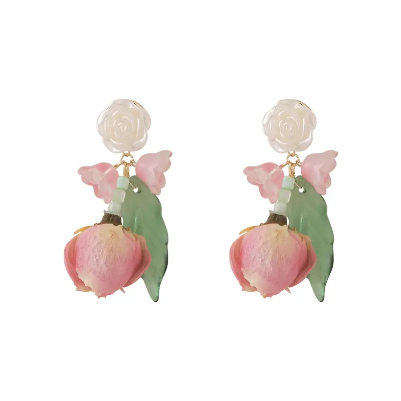 Airy Hong Kong Style Unique Sweet Cool Spring And Summer Flower Earrings