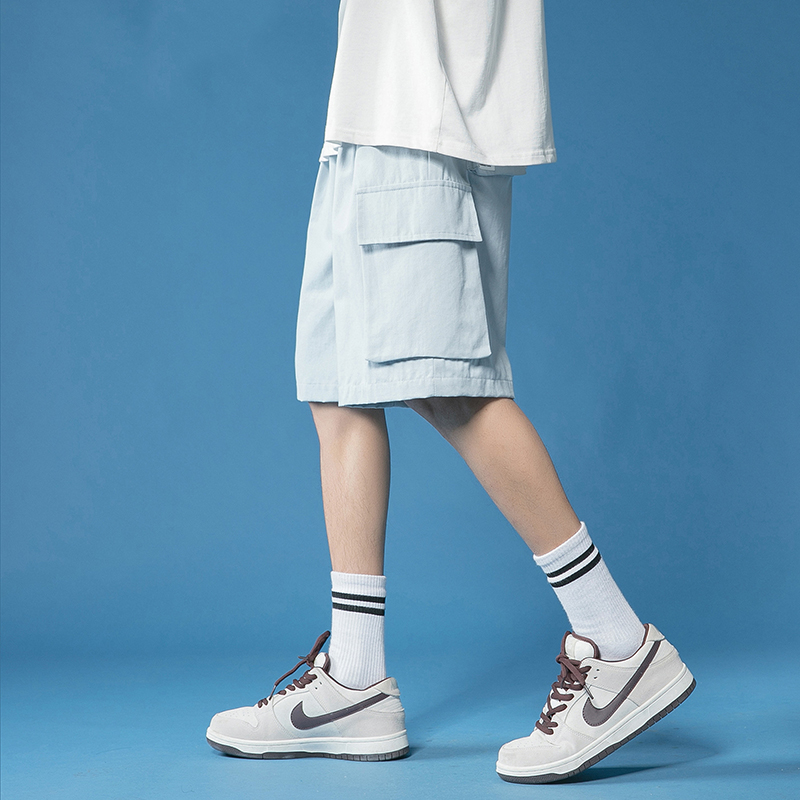 Men's Thin Loose Solid Color Cropped Cargo Shorts