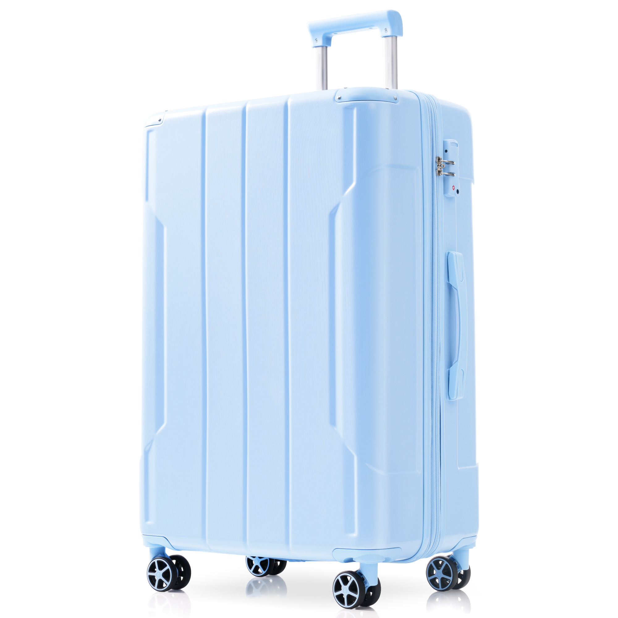 Hardshell Luggage, Lightweight Durable ABS Suitcases With Double Wheels, Expandable 28-inch Checked Luggage 28 Skyblue