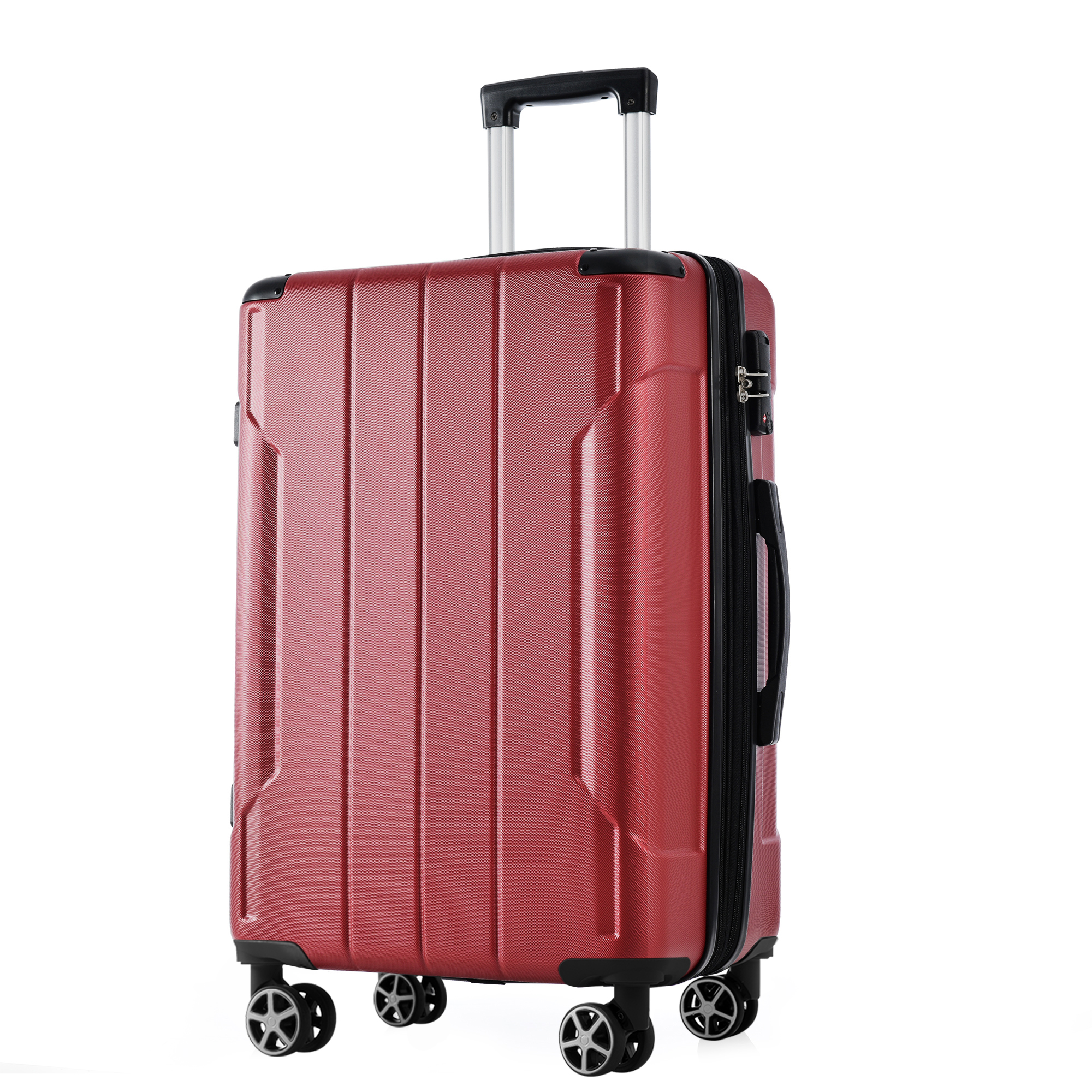 Hardshell Luggage, Lightweight Durable ABS Suitcases With Double Wheels, Expandable 28-inch Checked Luggage 28 Red