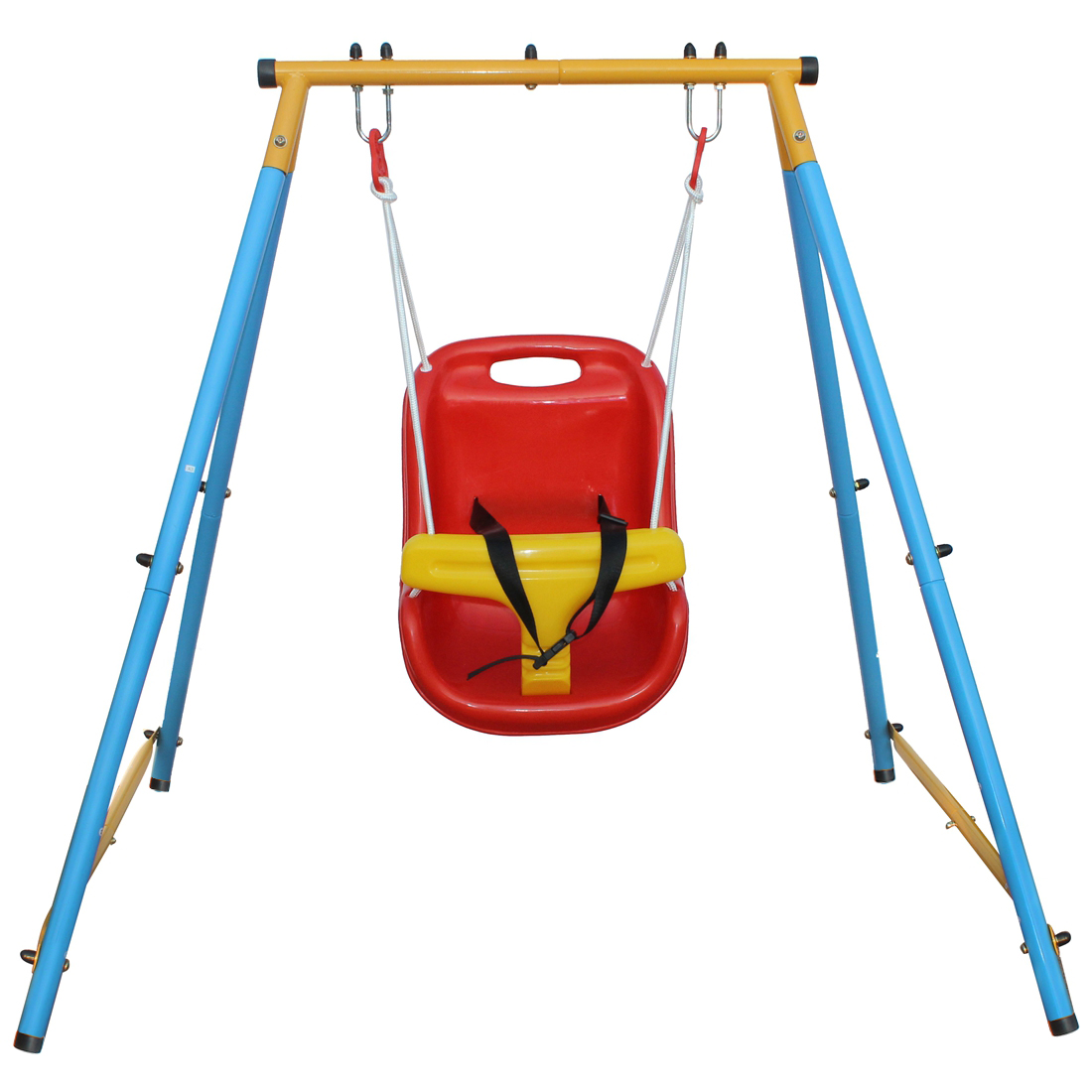 Baby Toddler Indoor Outdoor Metal Swing Set With Safety Belt For B Ackyard