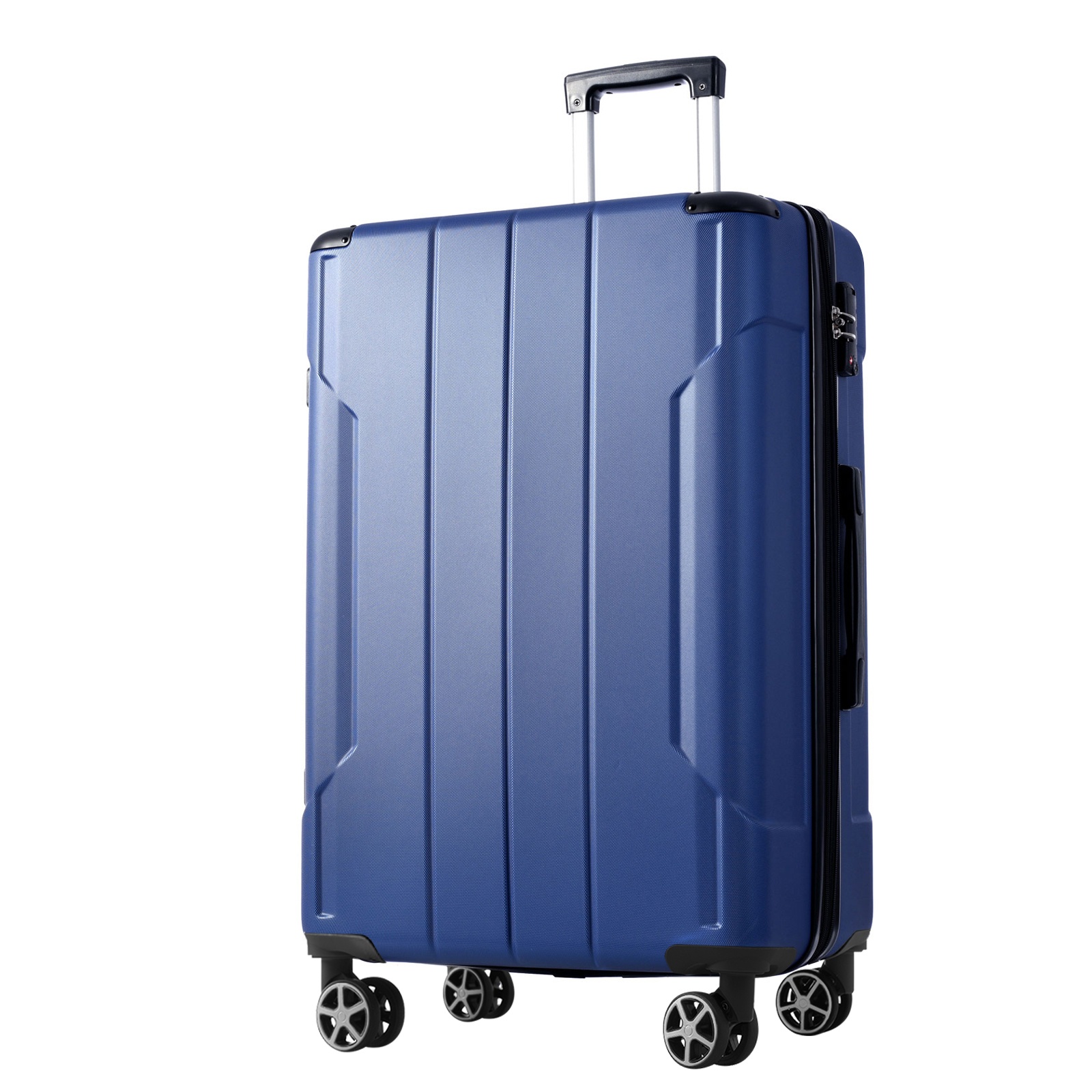 Hardshell Luggage, Lightweight Durable ABS Suitcases With Double Wheels, Expandable 24-inch Checked Luggage 24 Blue