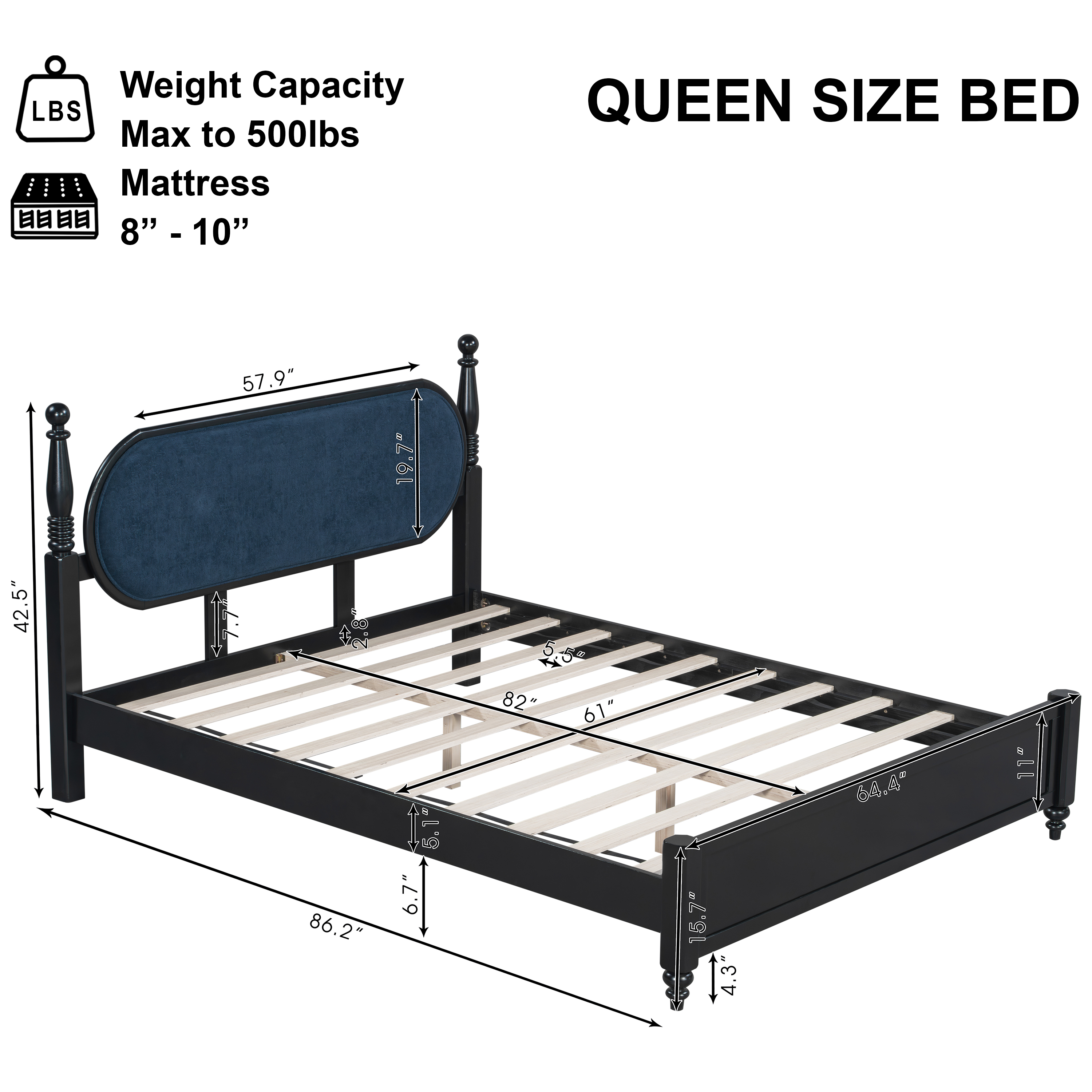 Queen Platform Bed Frame, picture 4 of 4