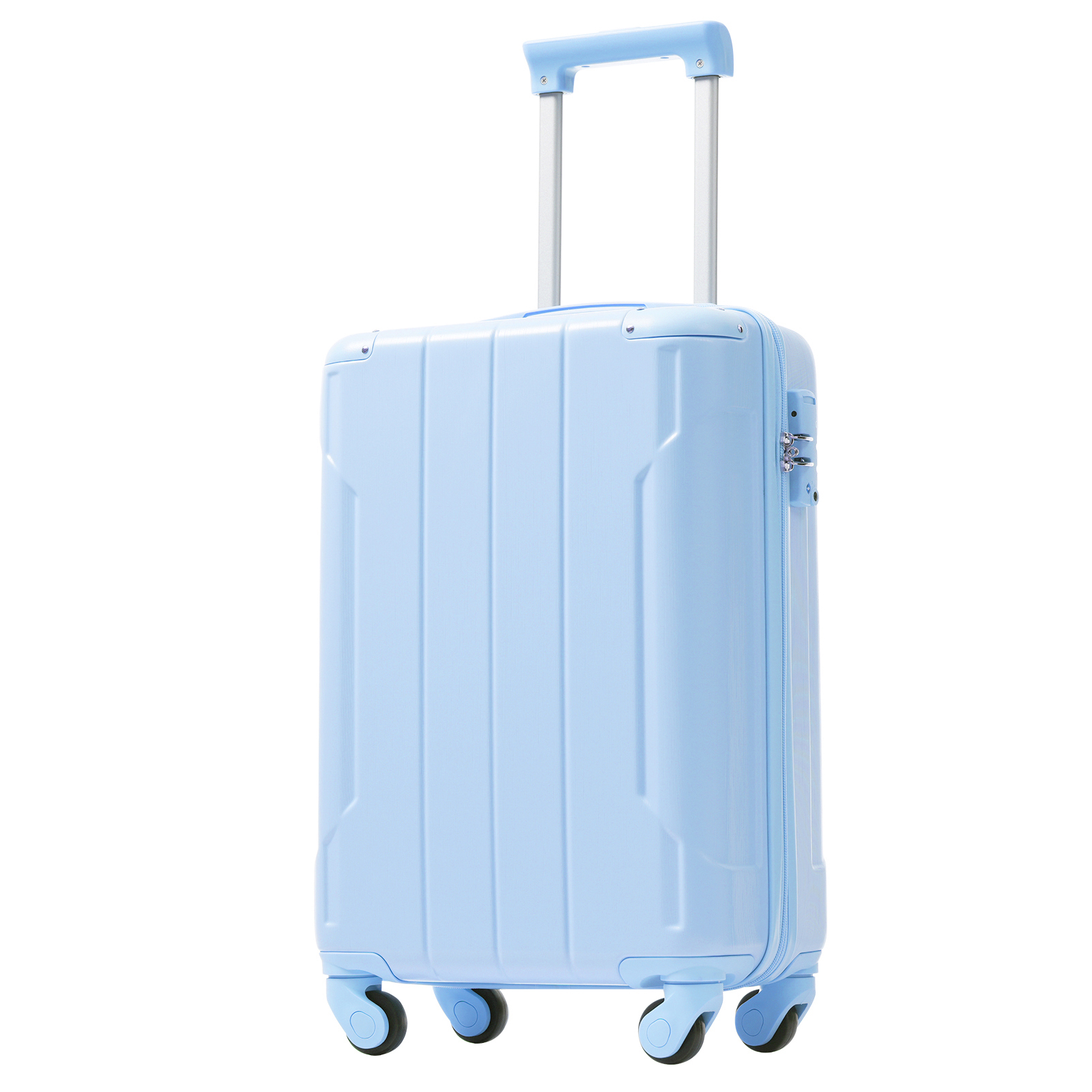 Hardshell Luggage, Lightweight Durable ABS Suitcase With Double Spinner Wheels, TSA Lock, 20 Inch Travel Carry On Luggage Skyblue