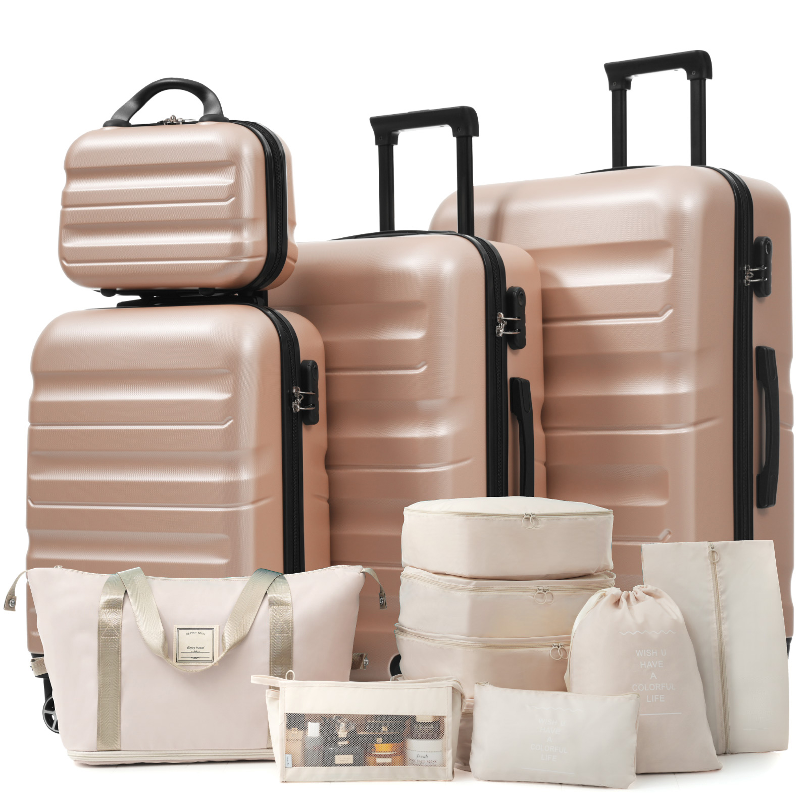 Hardshell ABS Luggage Set - Lightweight & Durable Suitcases With Dual Spinner Wheels, Carry-On & Check-In Sizes For Travel & Business