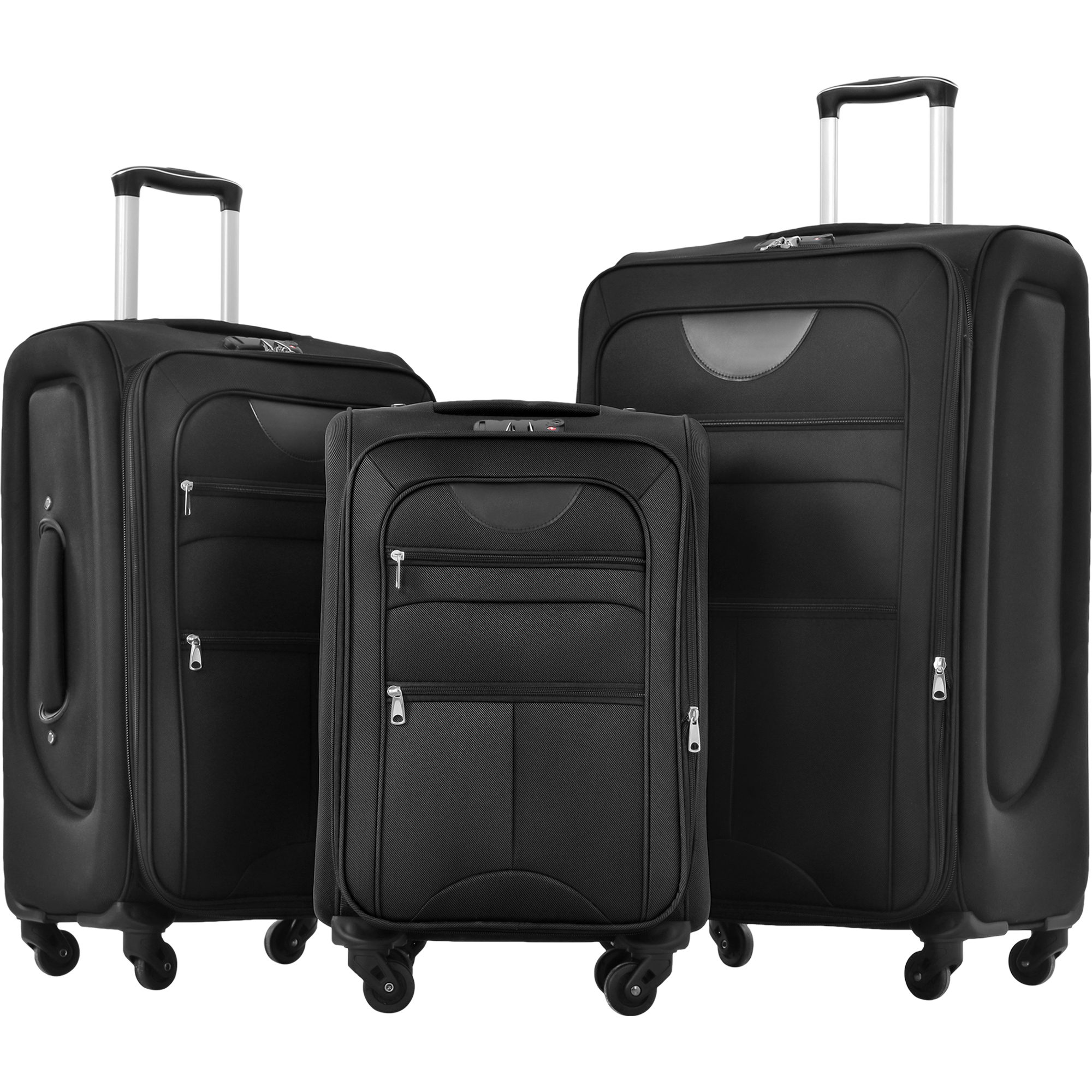 Softside Luggage Expandable 3 Piece Set Suitcase Upright Spinner Softshell Lightweight Luggage Travel Set-22 26 30 Inches