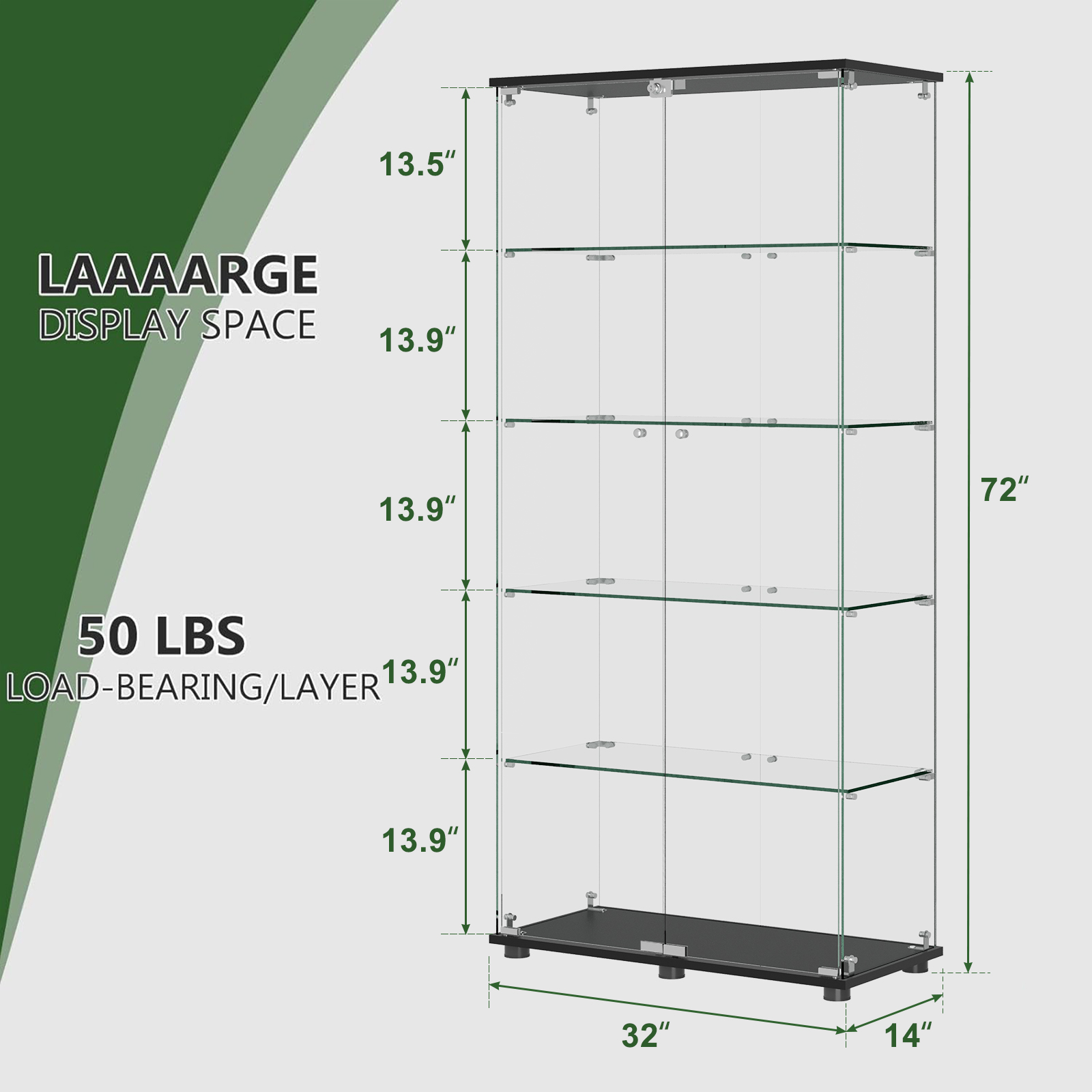 Glass Display Cabinet Bookshelf, picture 3 of 4