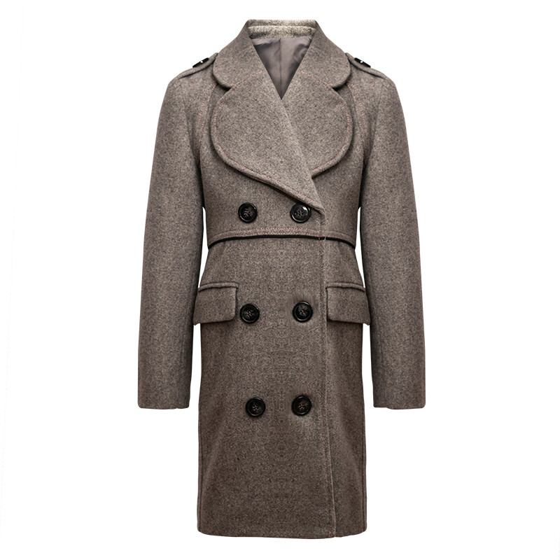 Boy's Thick Warm Military Jacket Green Double Breasted Wool Coat 3-12 Year — image 4