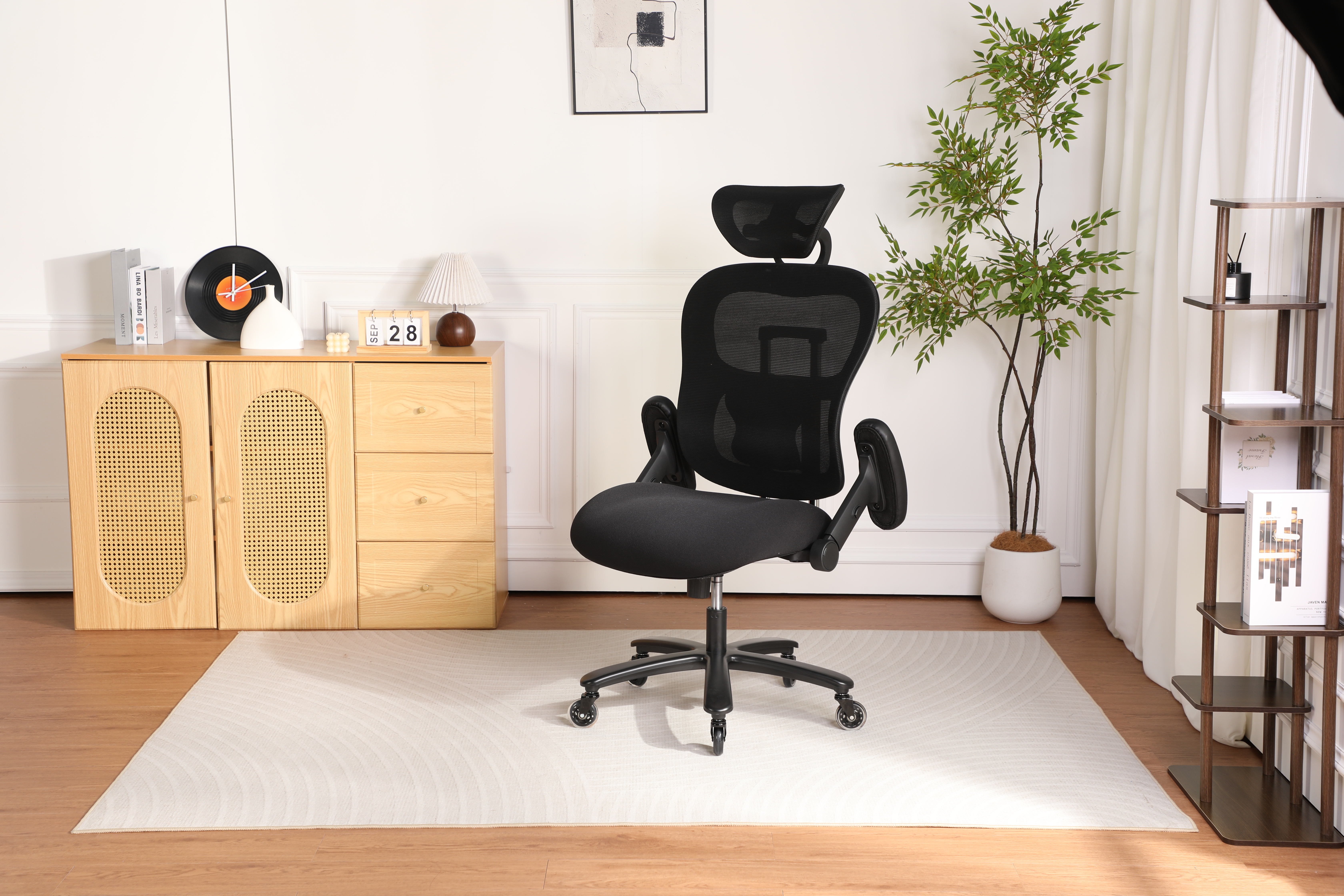 500LBS Big And Tall Office Chair Mesh Breathable,Gaming Chair With Adjustable Backrest Height & Headrest Angle & Adaptive Lumbar Lupport, Executive Computer Desk Chair With 2D Flip-Up Arms,Black. 3