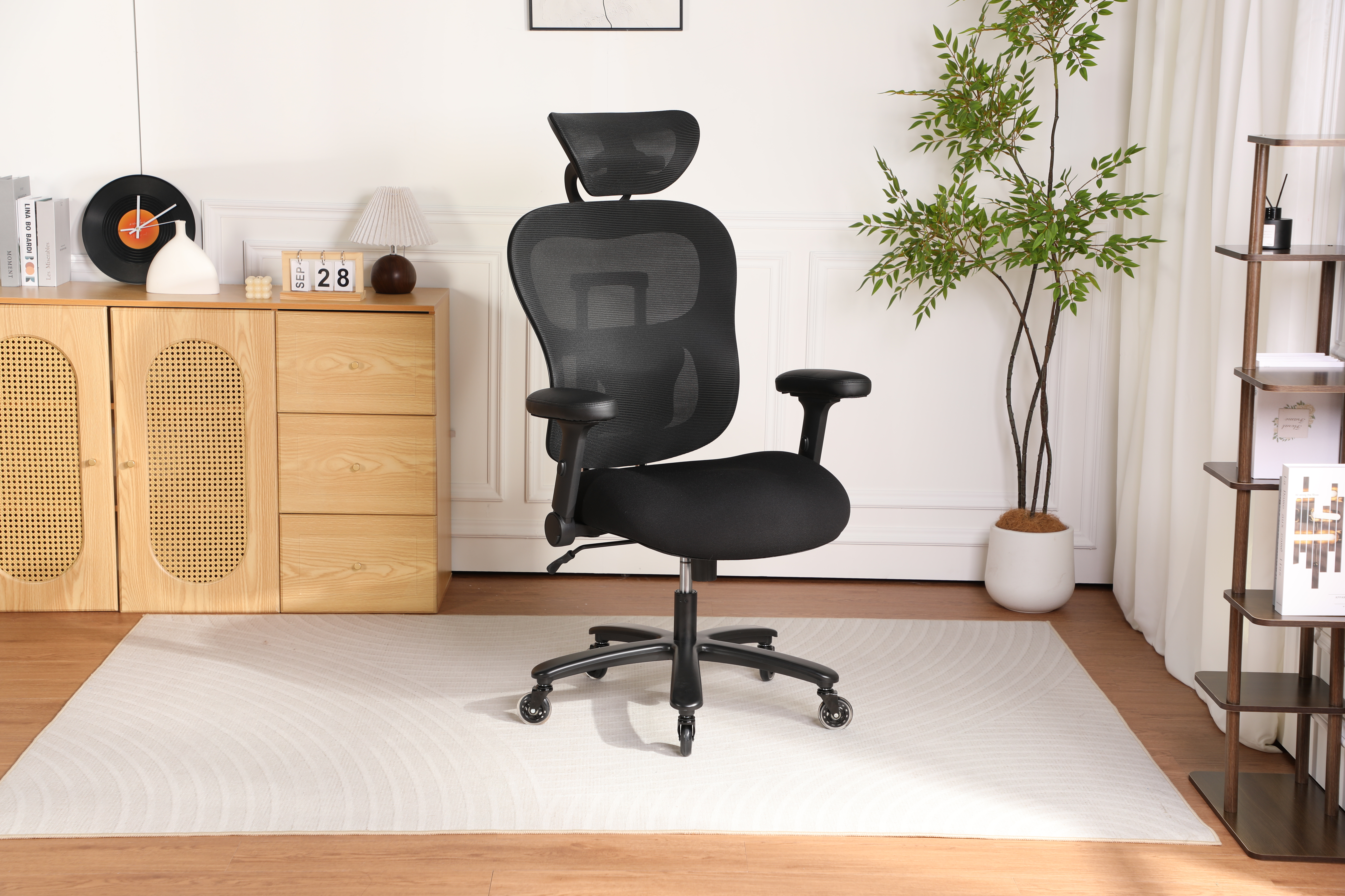 500LBS Big And Tall Office Chair Mesh Breathable,Gaming Chair With Adjustable Backrest Height & Headrest Angle & Adaptive Lumbar Lupport, Executive Computer Desk Chair With 2D Flip-Up Arms,Black. 5