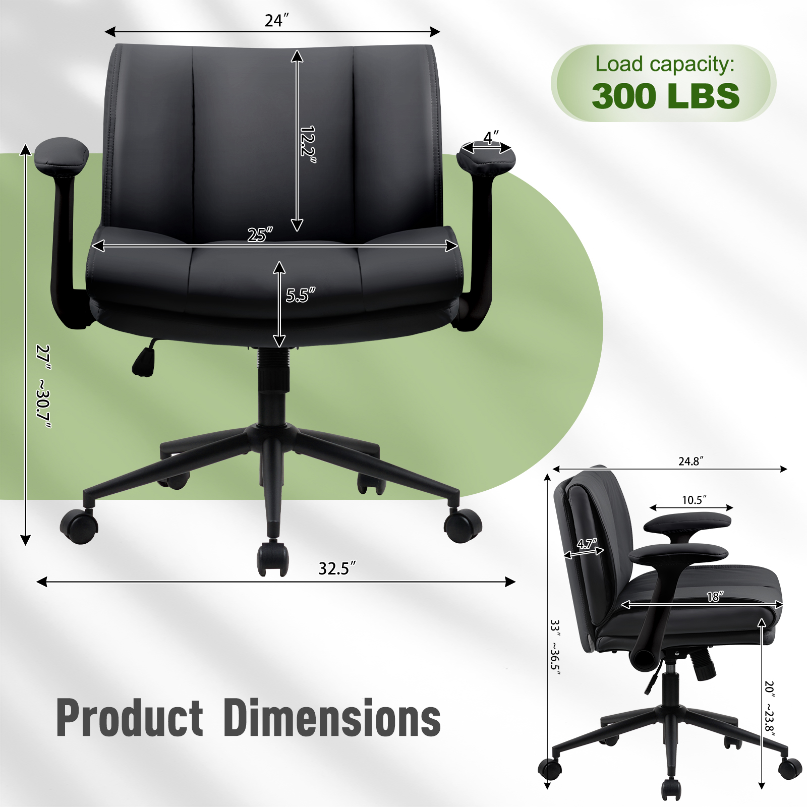 Faux Leather Office Chair, picture 4 of 4