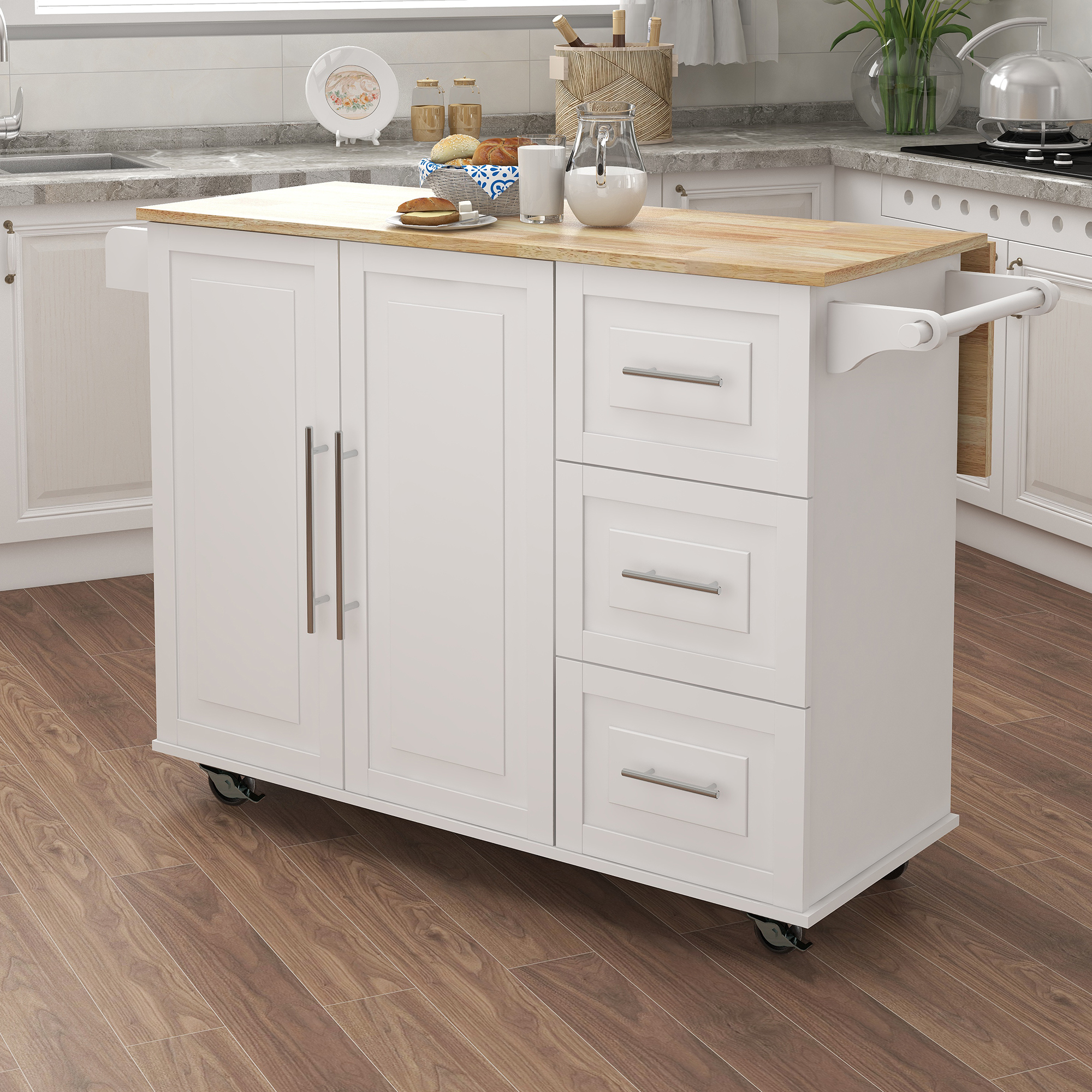Extensible Kitchen Island Cart