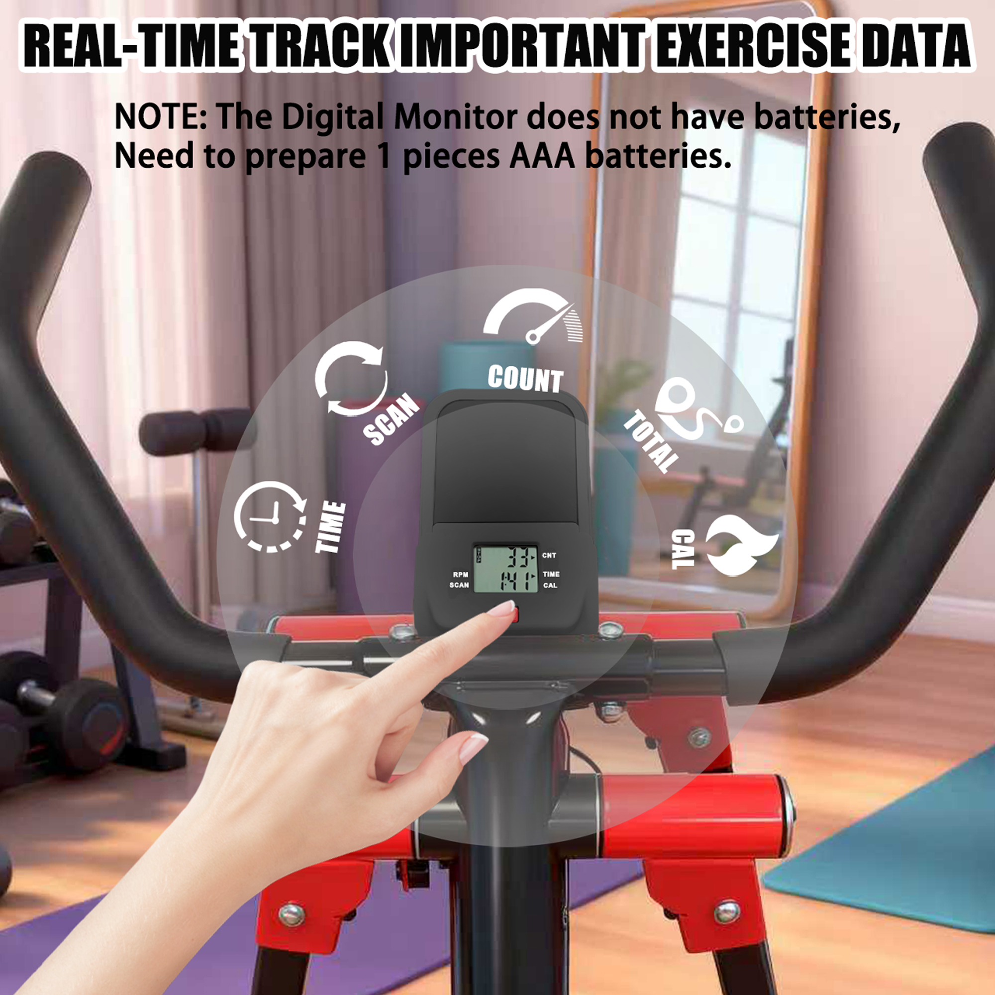 Air Walking Elliptical Machine - Foldable Cardio Cross Trainer Glider For Full-Body Low-Impact Exercise With LCD Display Ideal For Home Gym 5