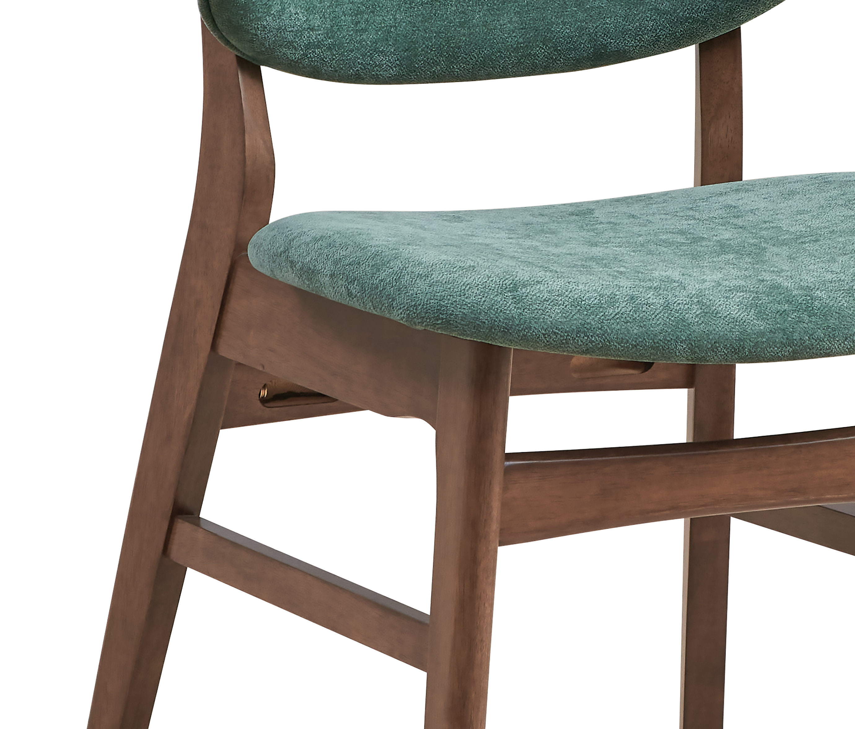 Fabric & Walnut Finish Side Chair, picture 3 of 4