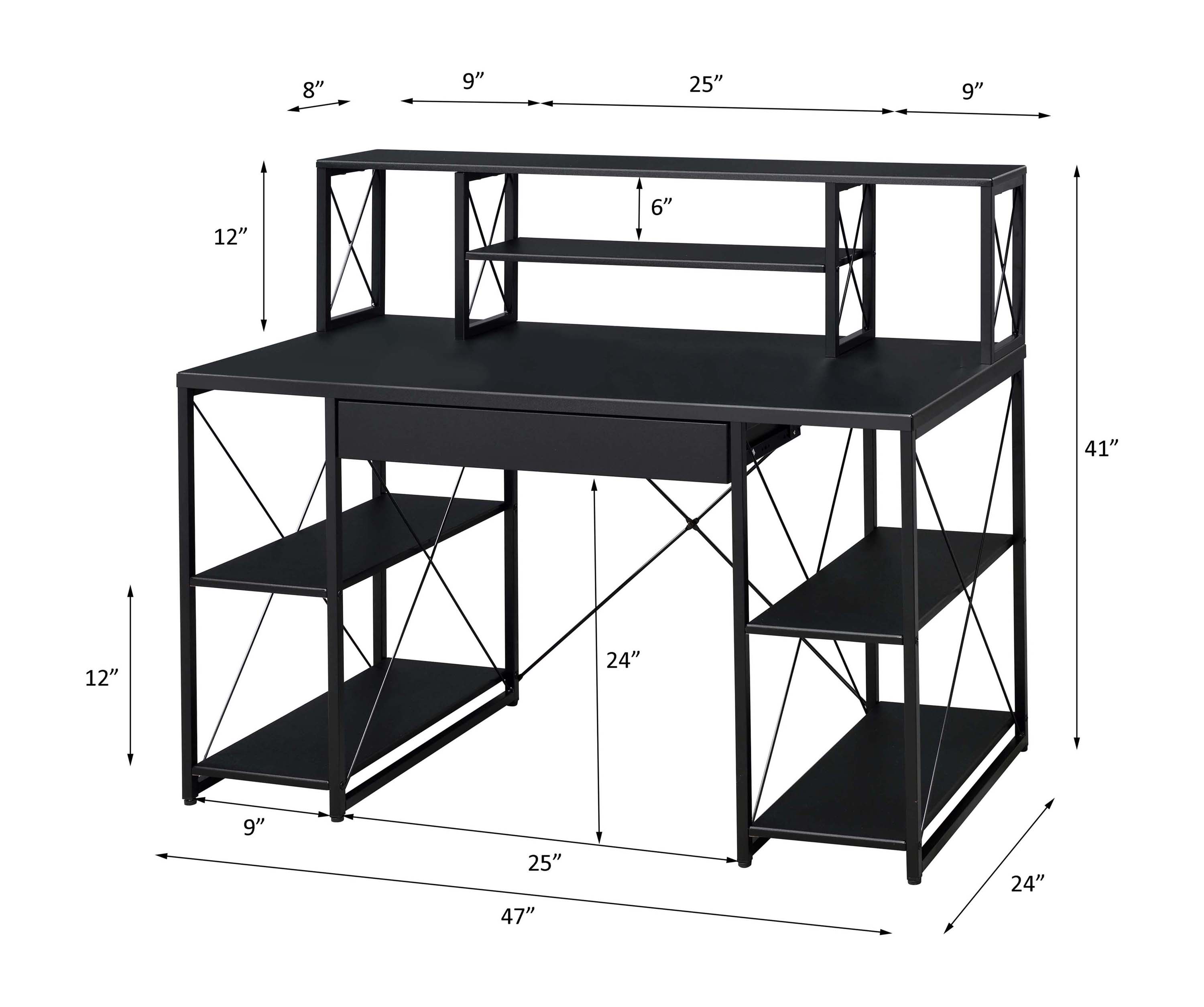Amiel All Purpose Black Finish Writing Desk image 2