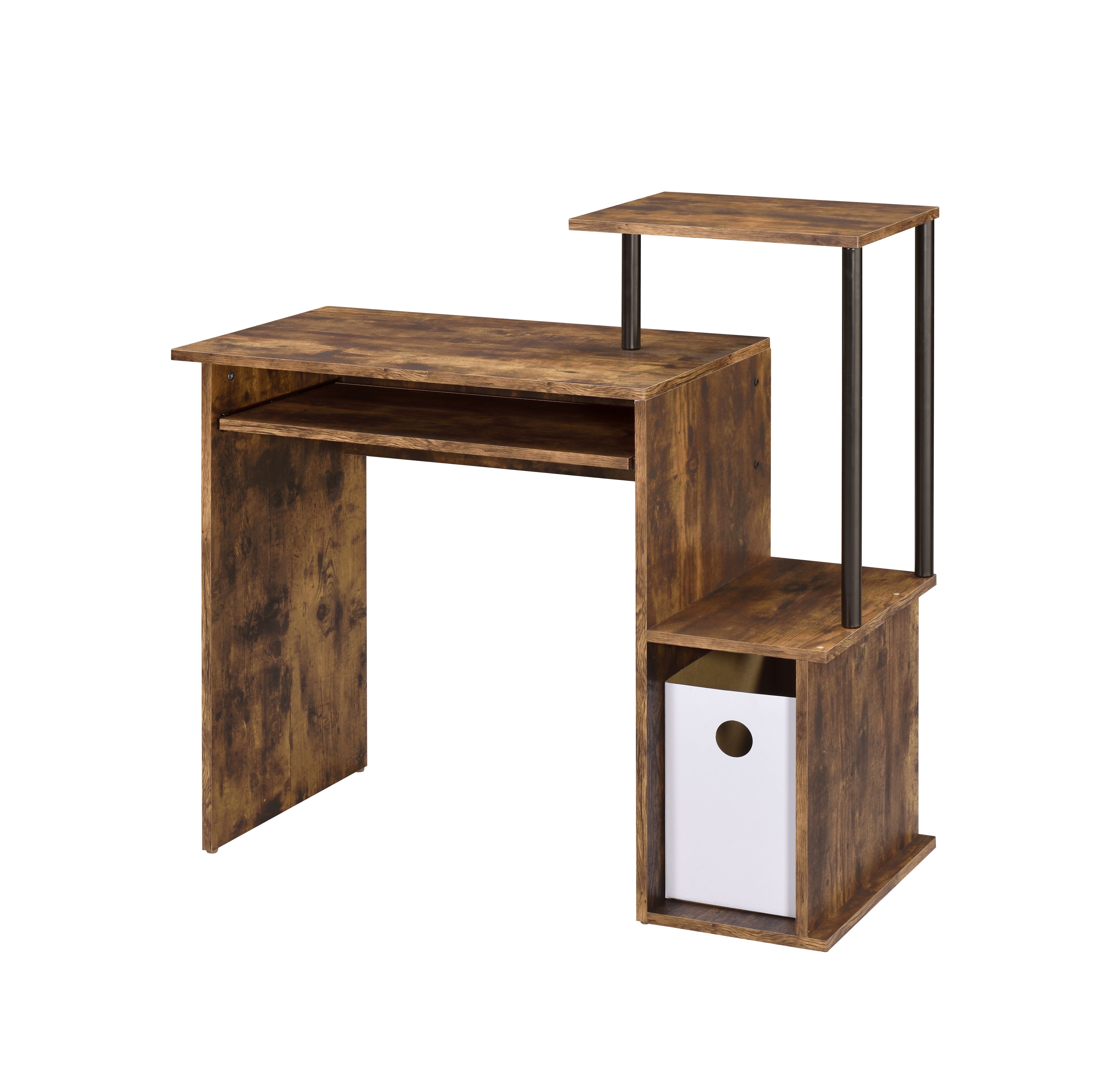Lyphre Weathered Oak & Black Finish Computer Desk 4