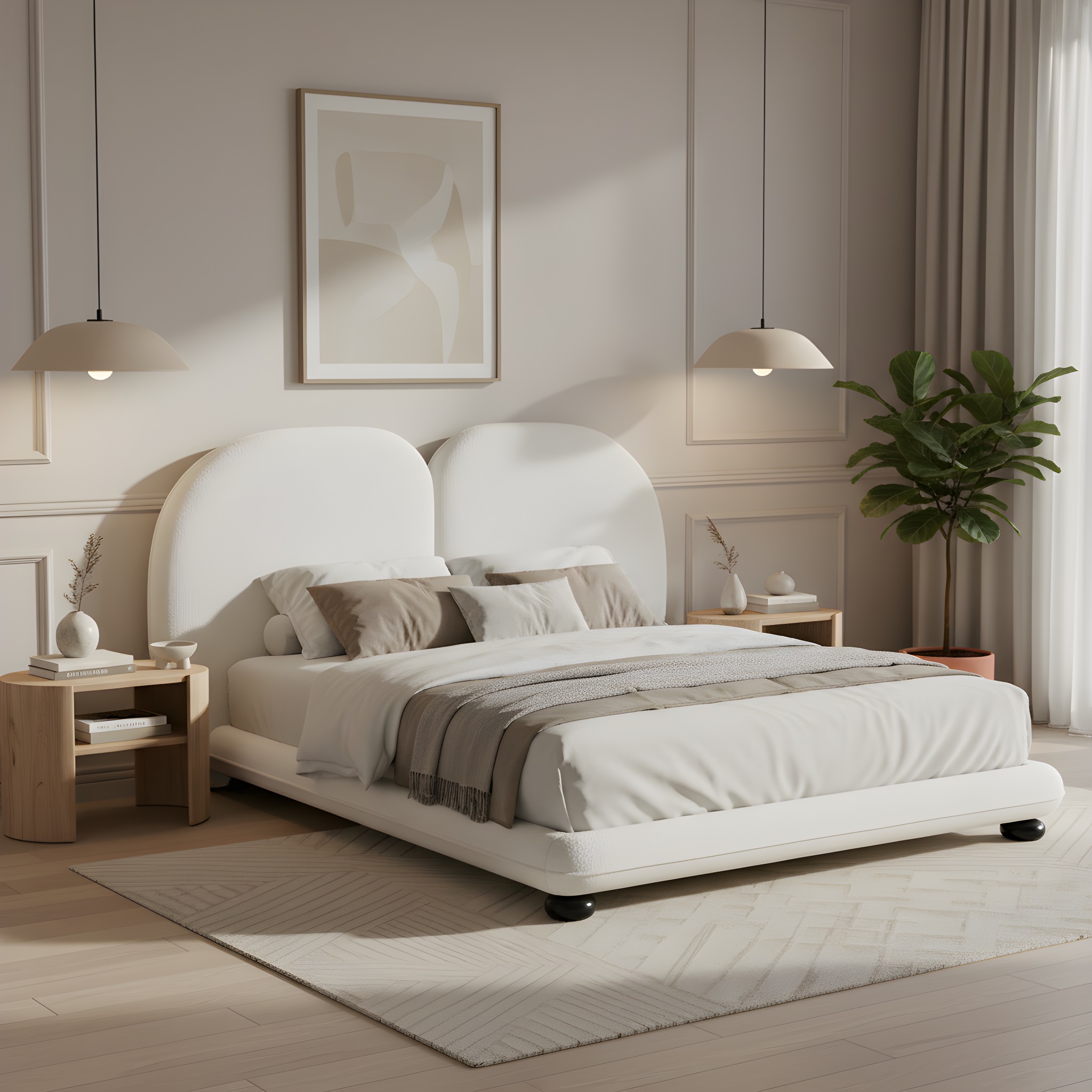 Upholstered Platform Bed Frame, picture 4 of 5