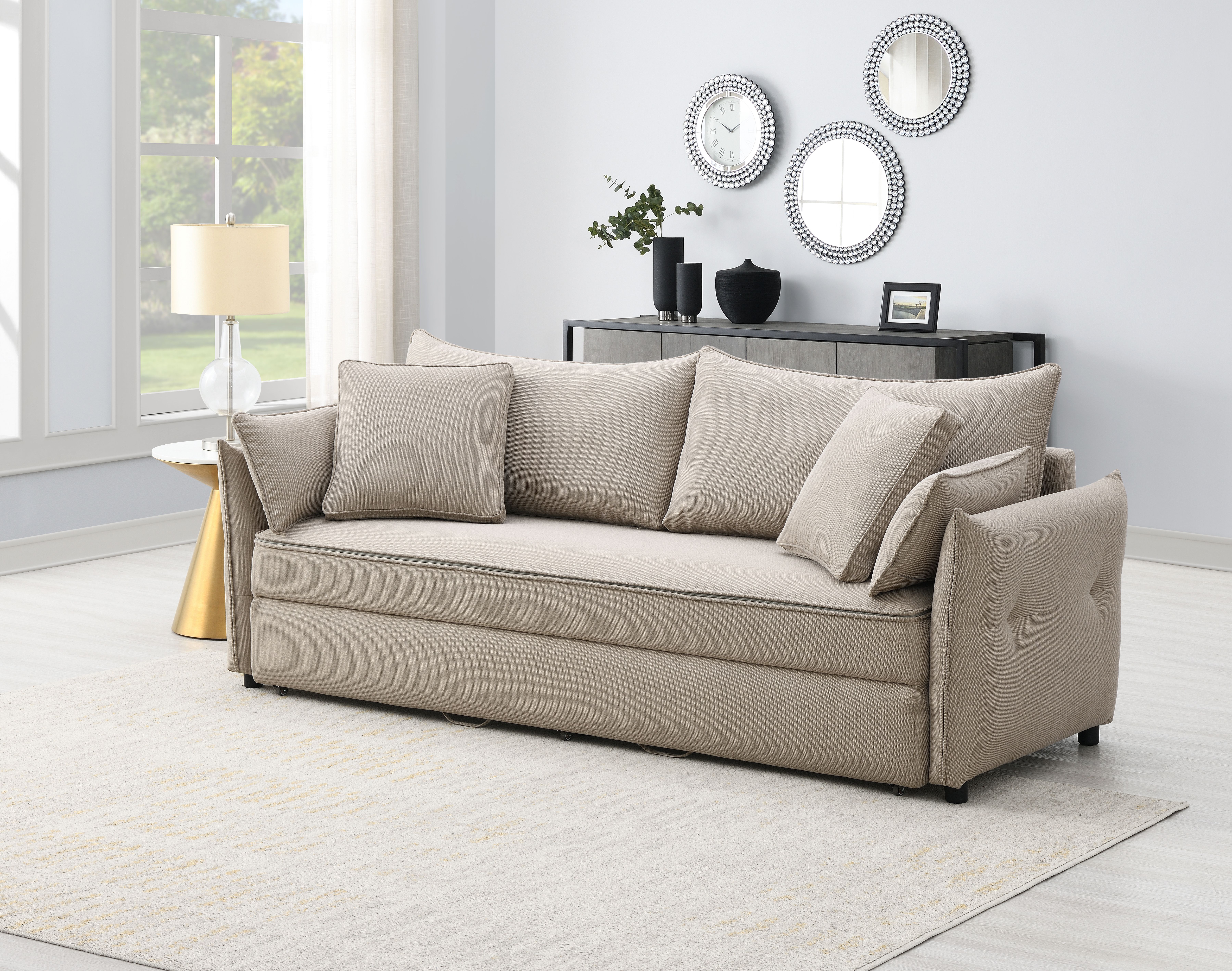 Irina Pull-out Fabric Sleep With Storage