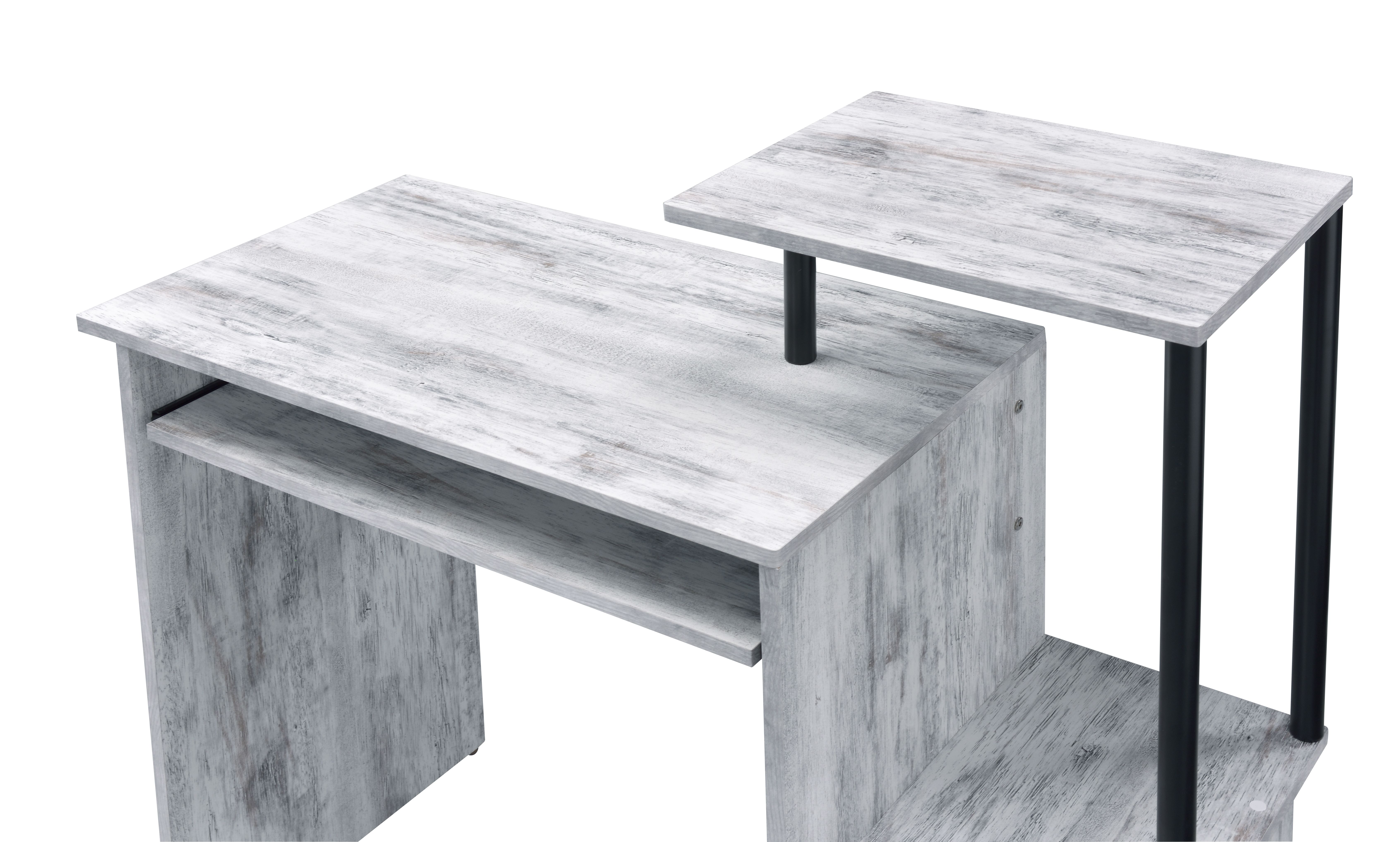 Lyphre Antique White & Black Finish Computer Desk 5