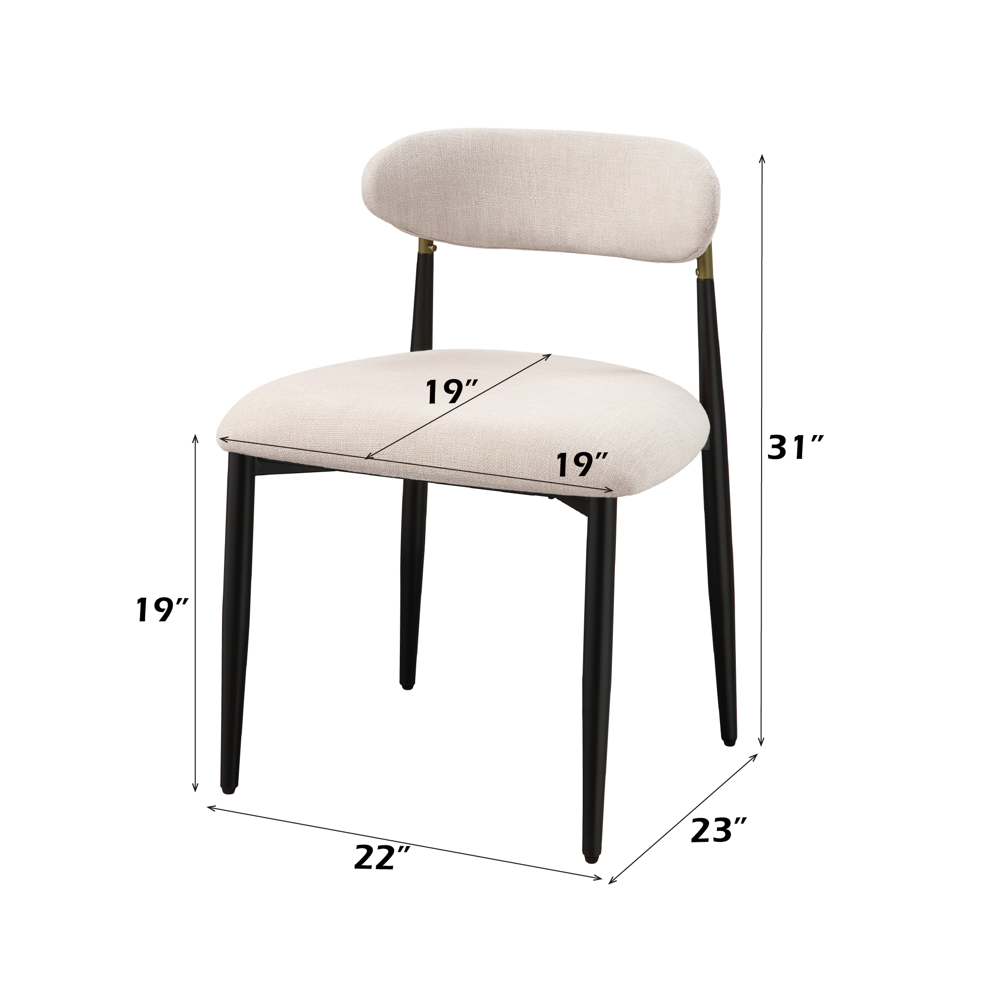 Linen Upholstered Side Chair, picture 4 of 5
