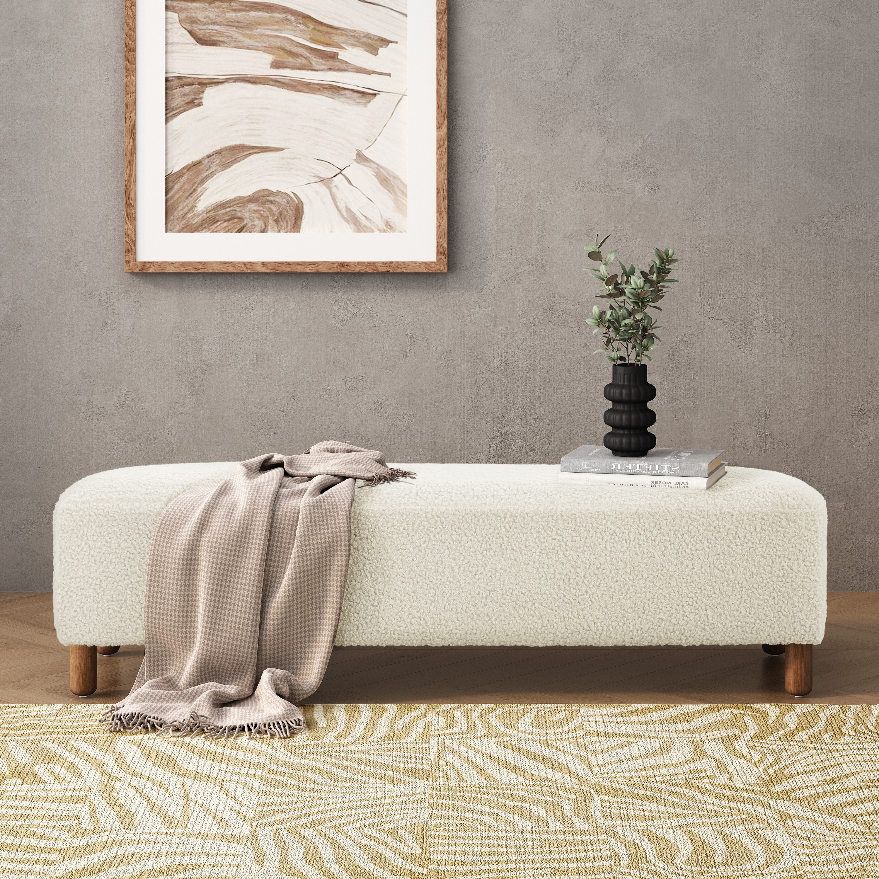 Upholstered Rectangular Ottoman, picture 2 of 4