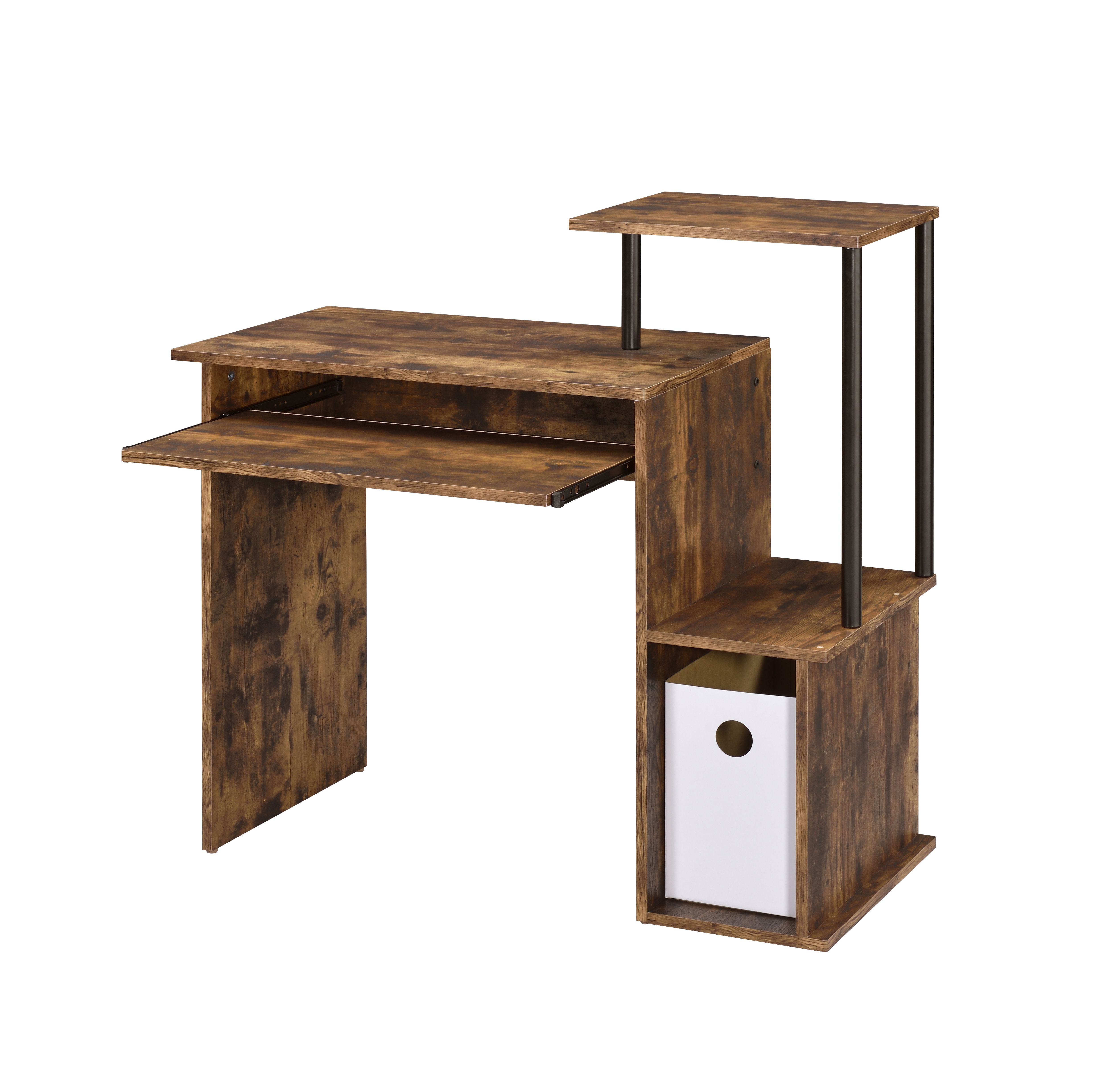 Lyphre Weathered Oak & Black Finish Computer Desk 3